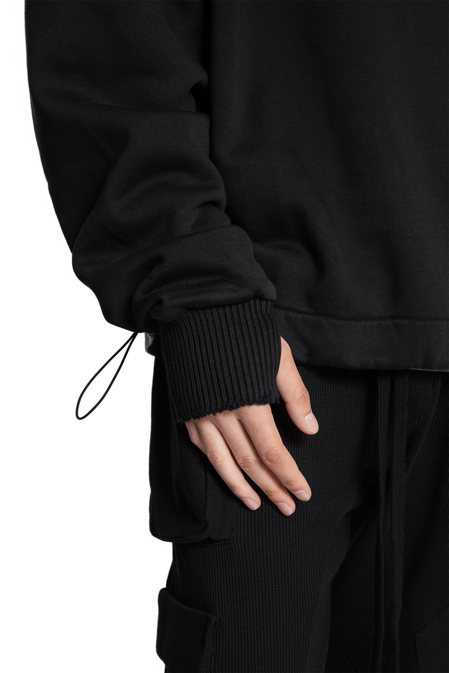 Cotton Jersey Hoodie with Hand Gaiters
