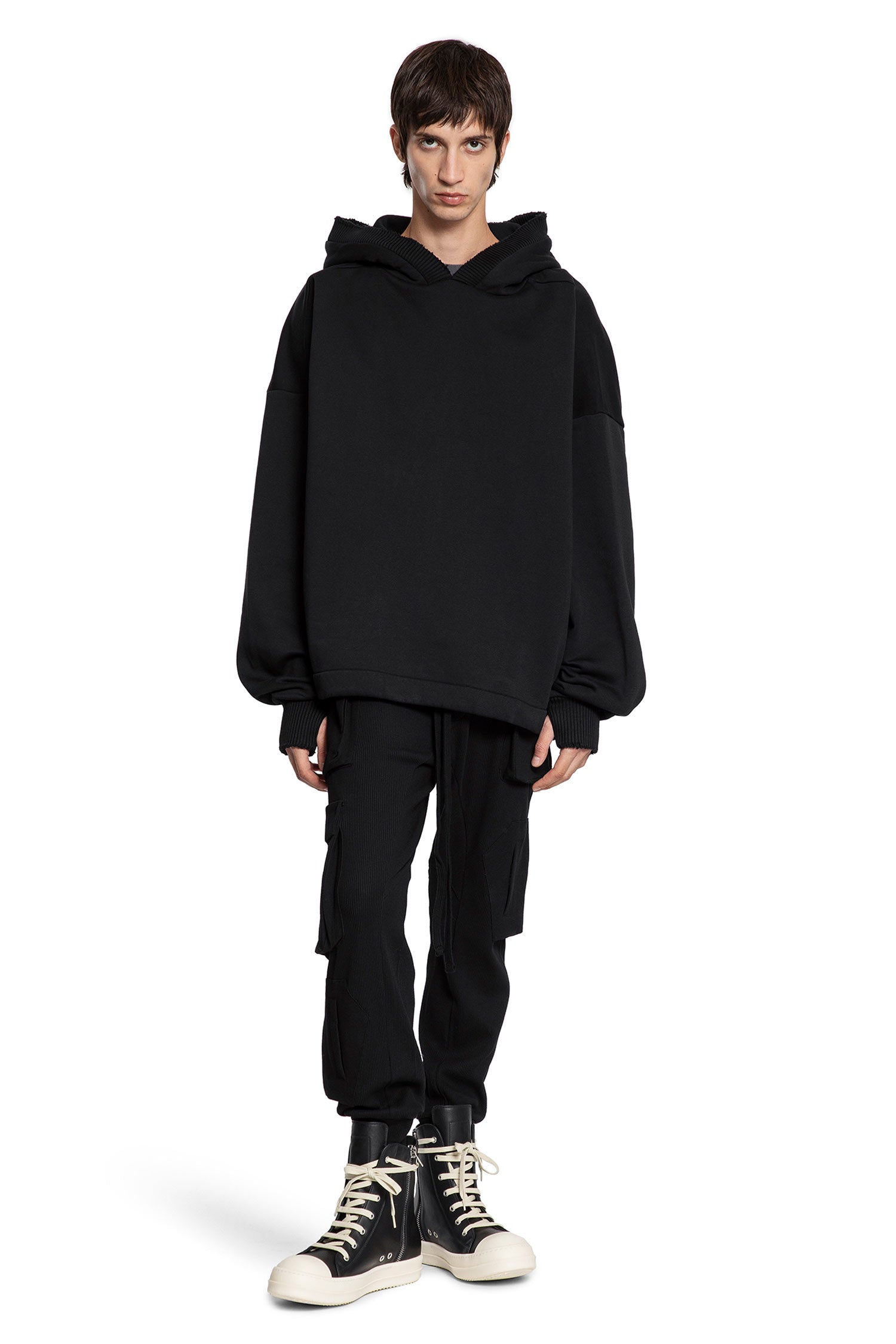 Cotton Jersey Hoodie with Hand Gaiters