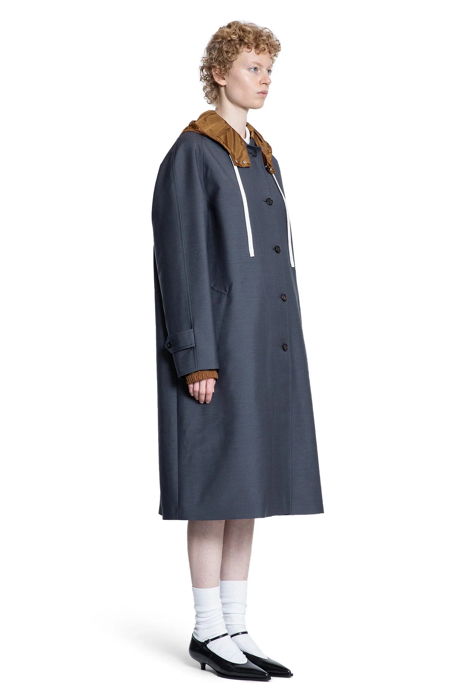 Single-breasted kid mohair and technical pongé coat - Antonioli.eu