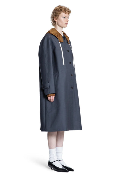 Single-breasted kid mohair and technical pongé coat - Antonioli.eu