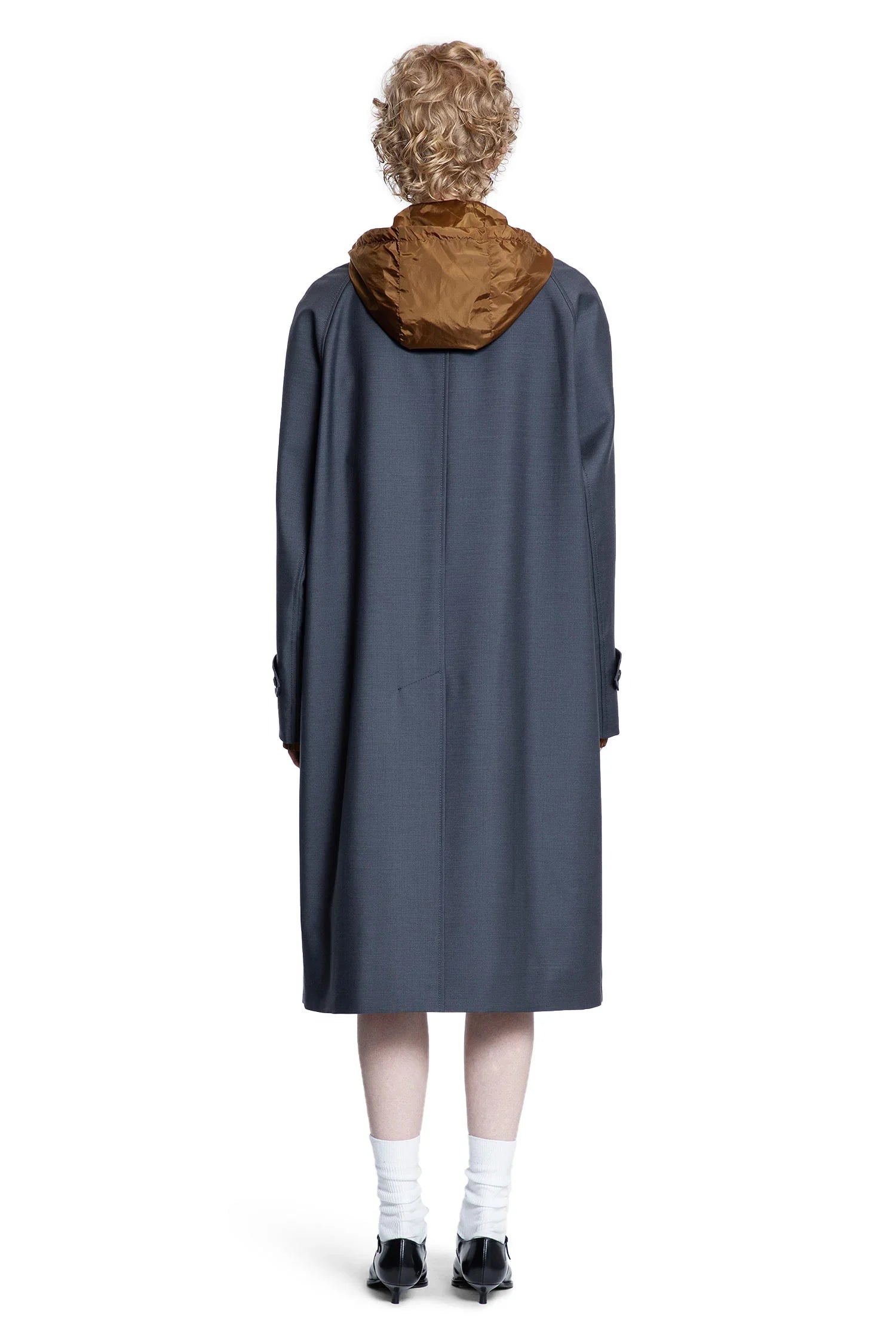 Single-breasted kid mohair and technical pongé coat - Antonioli.eu