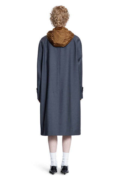 Single-breasted kid mohair and technical pongé coat - Antonioli.eu