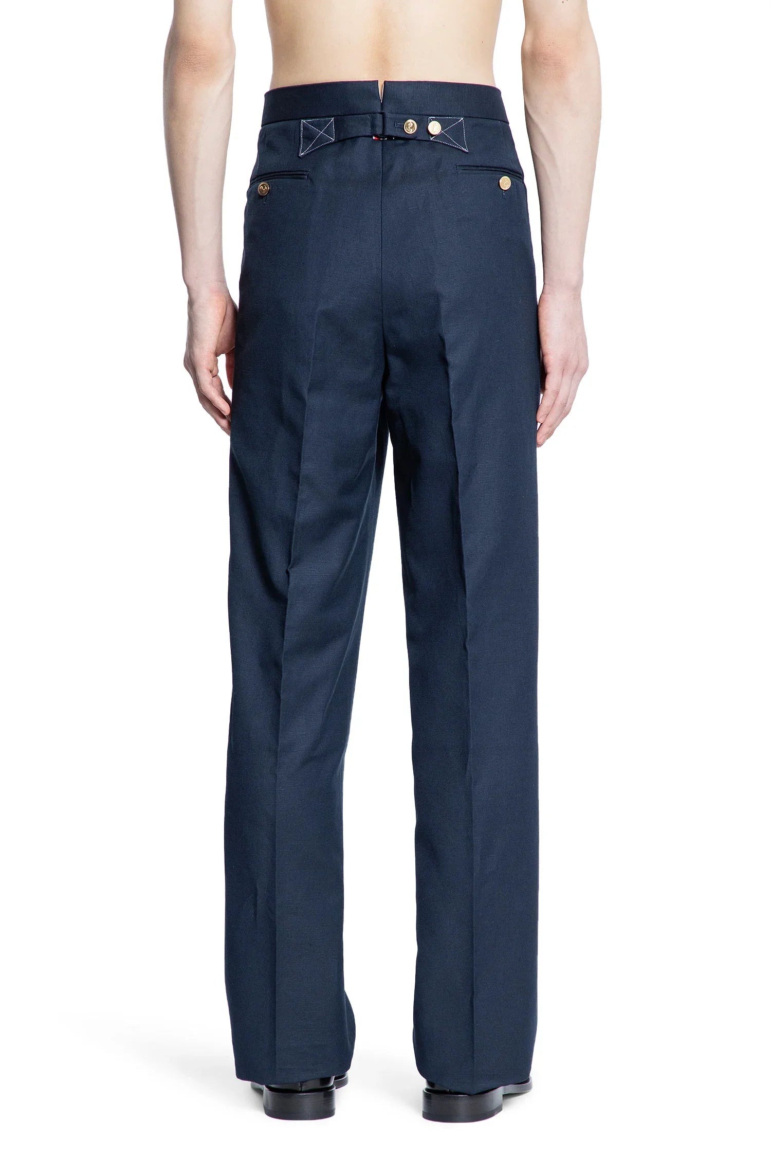 Solid Cotton Linen Suiting Trousers - Antonioli.eu