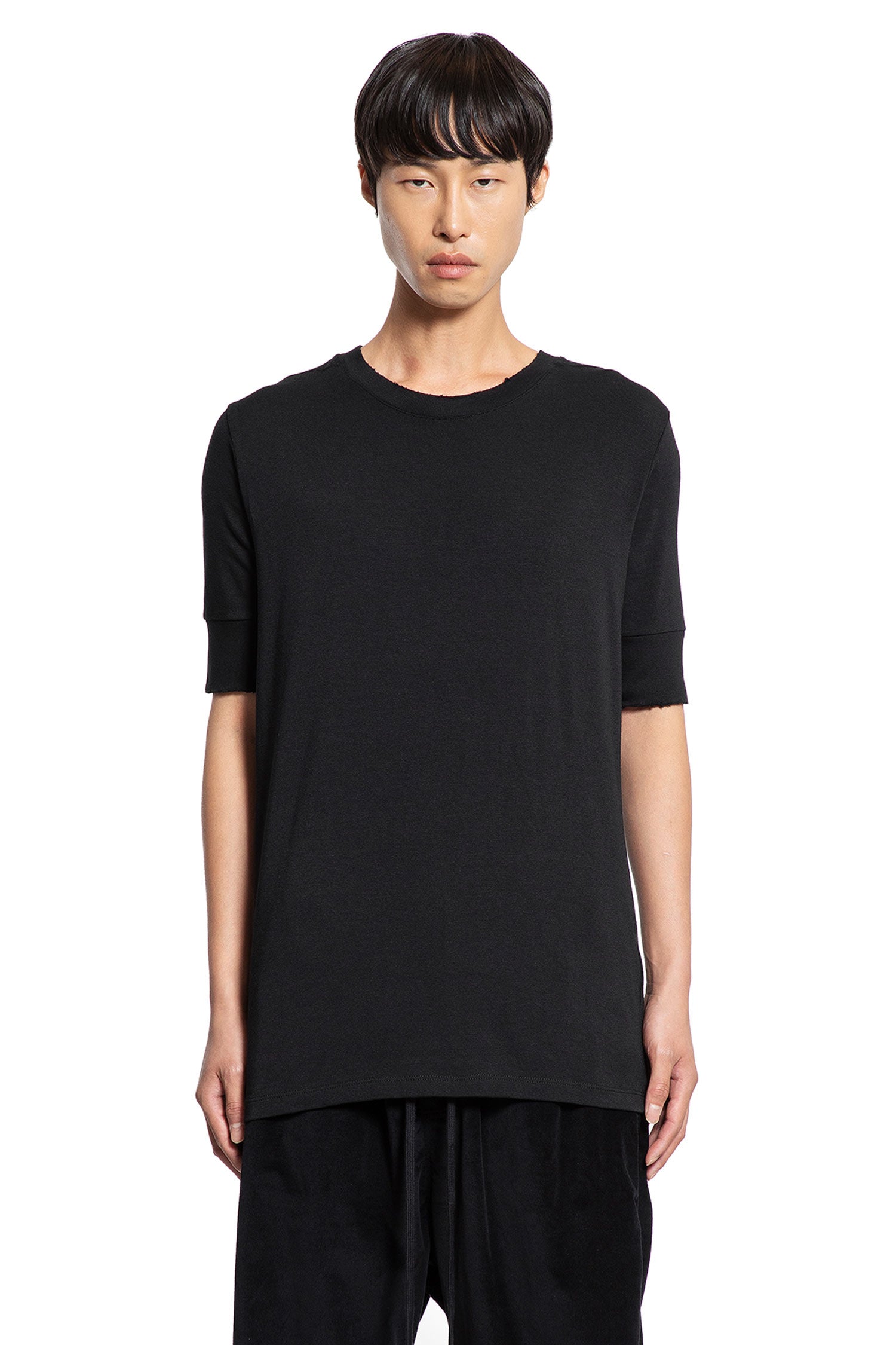 Distressed Stretch Cotton Modal T-Shirt - Antonioli.eu