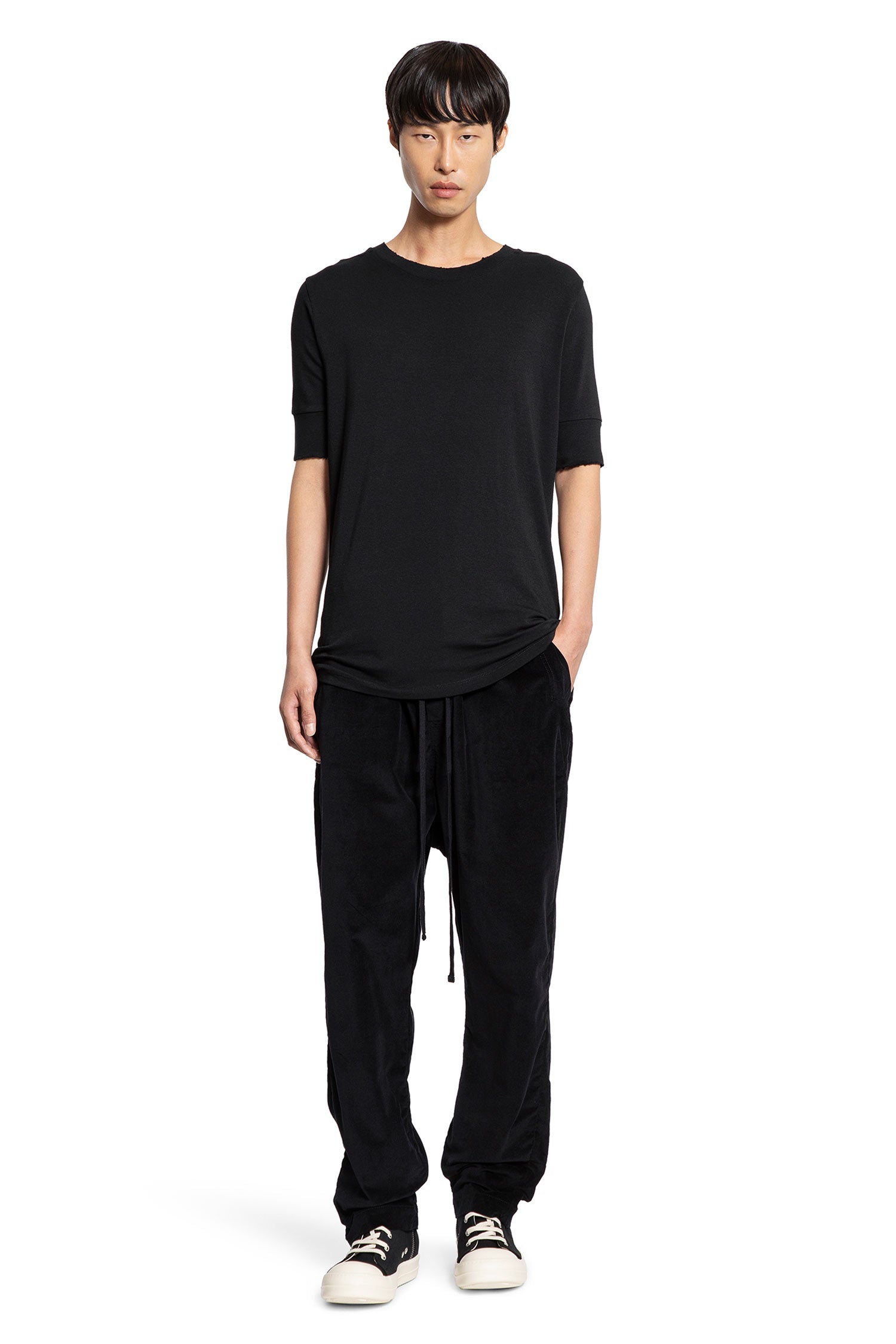 Distressed Stretch Cotton Modal T-Shirt - Antonioli.eu