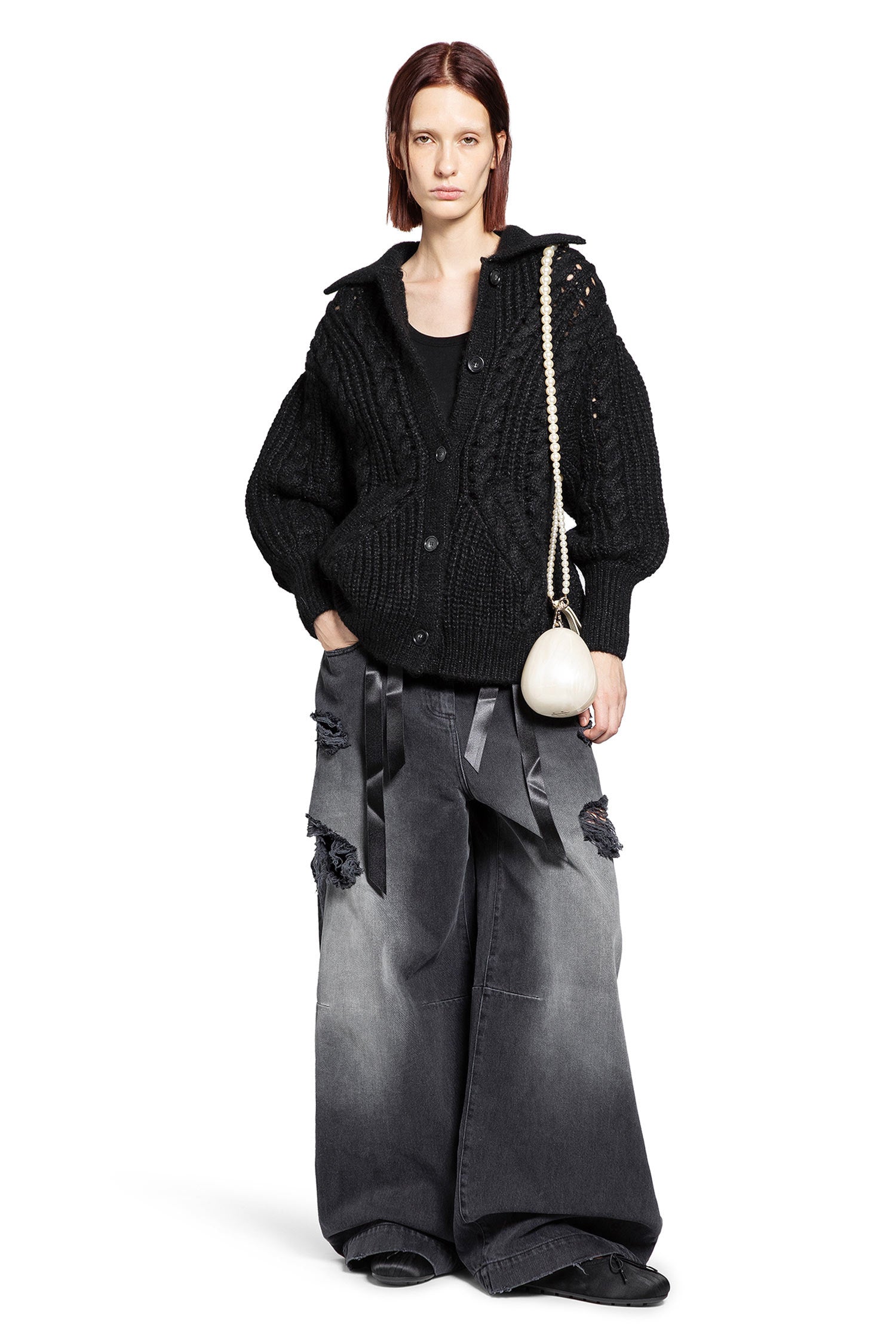 Sculpted Chunky Knit Cardigan - Antonioli.eu