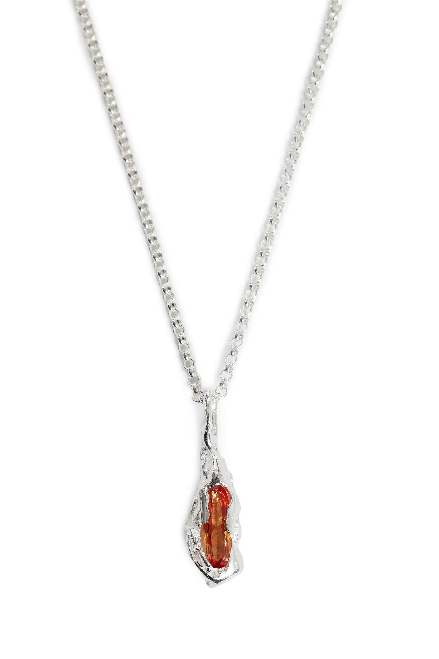 Naranja Recycled Silver and Citrine Necklace - Antonioli.eu