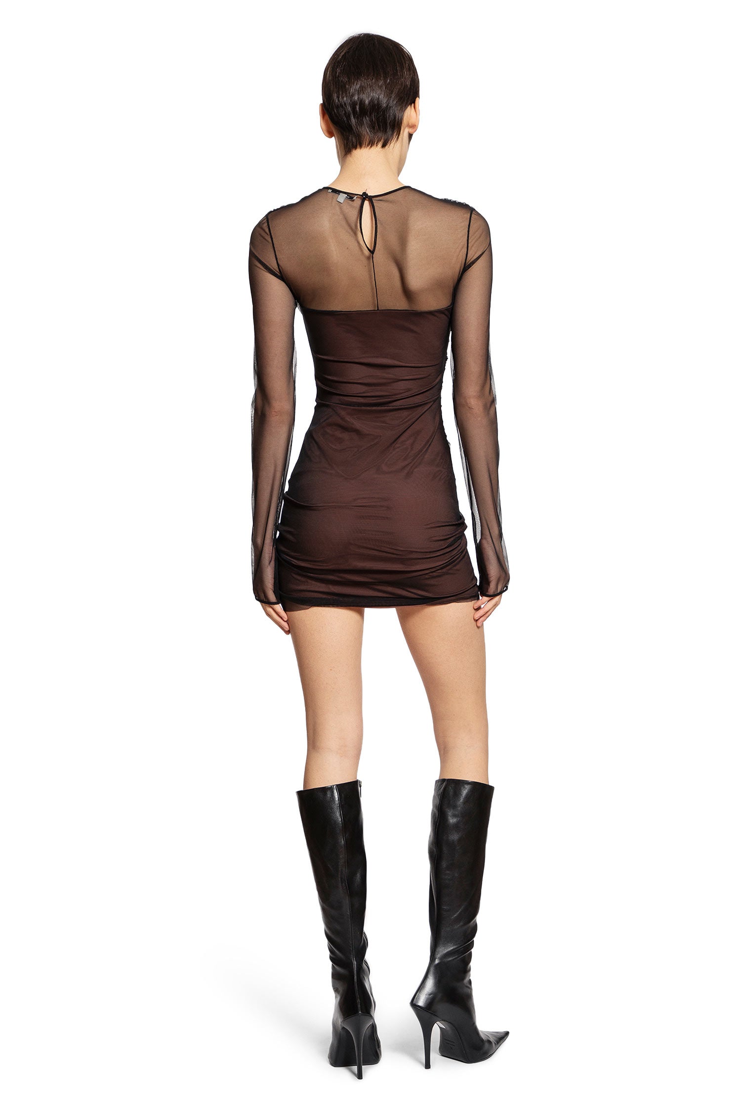 Draped Tulle Mini Dress