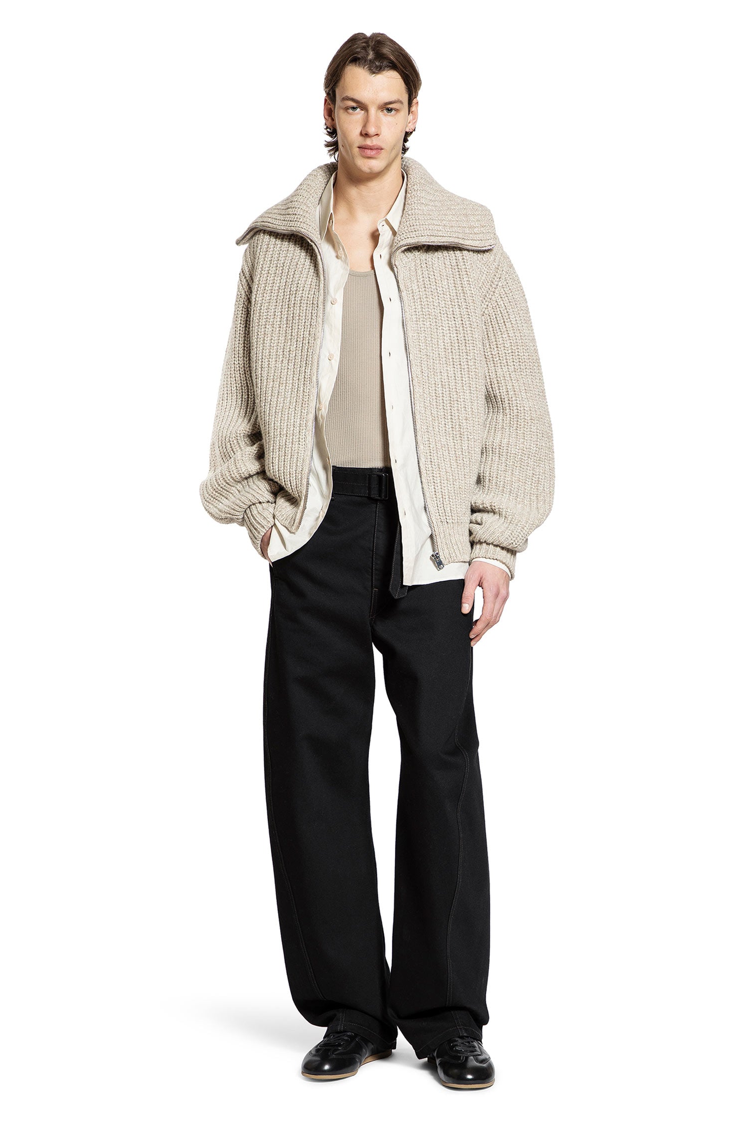 LEMAIRE MAN BEIGE KNITWEAR