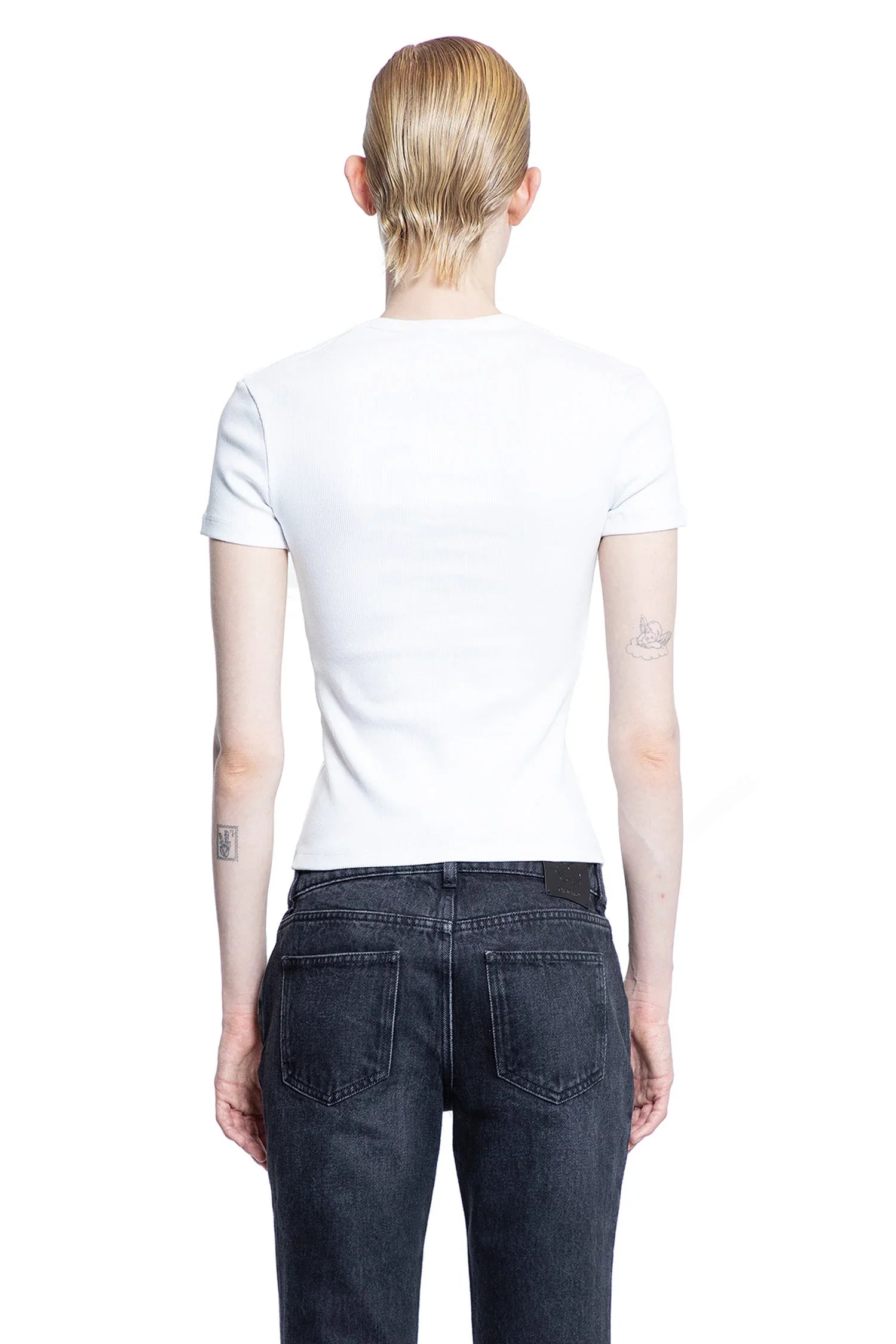 Off Stamp Ribbed Basic Tee - Antonioli.eu