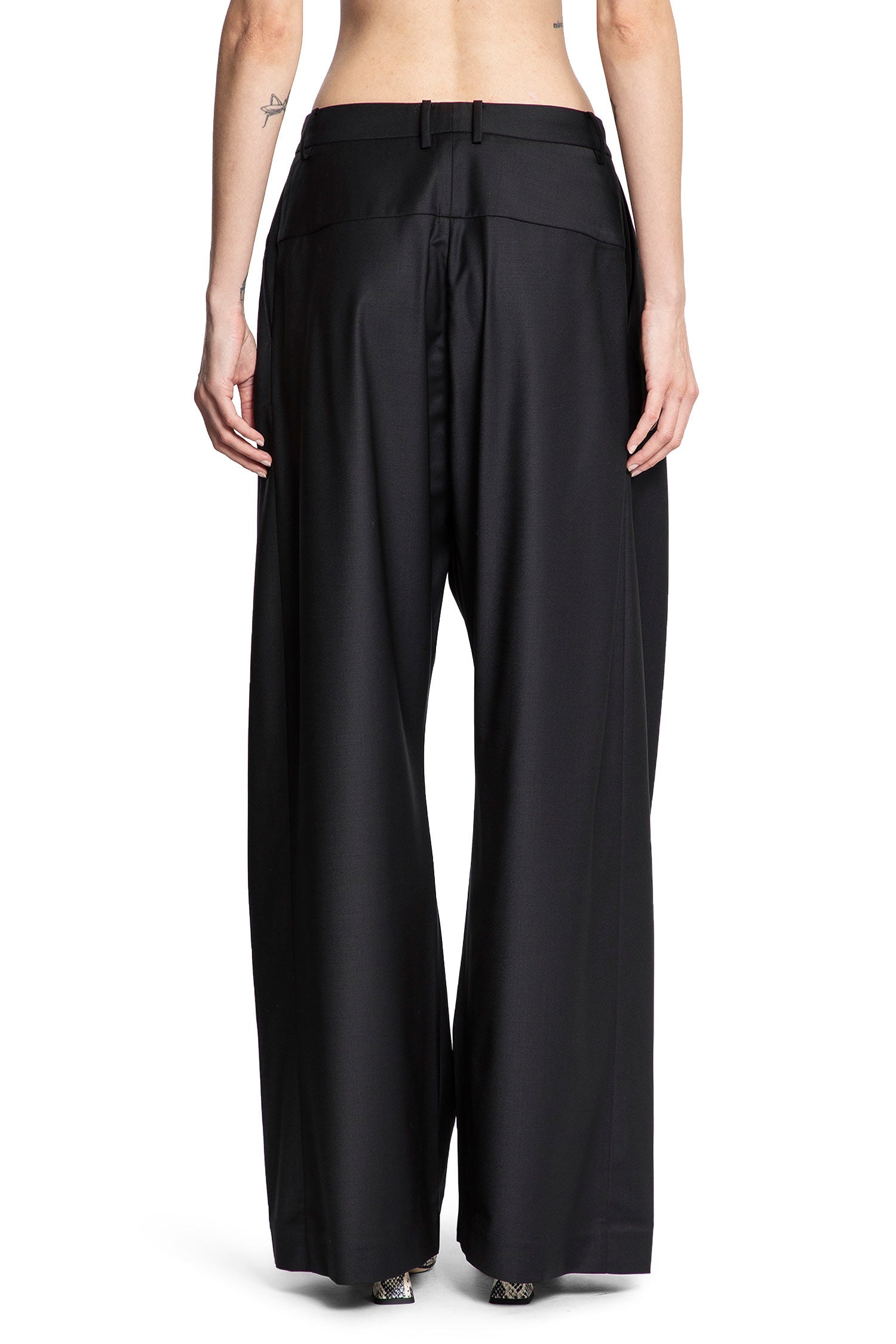 High-Rise Wool Wide Leg Pants - Antonioli.eu