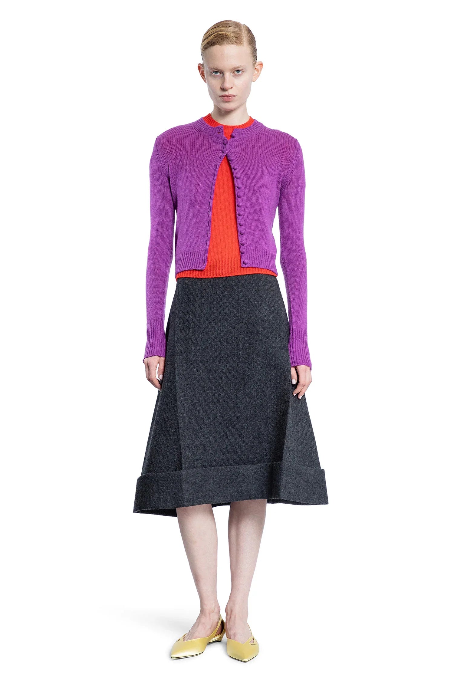 Vintage-look rush stitch midi-skirt - Antonioli.eu