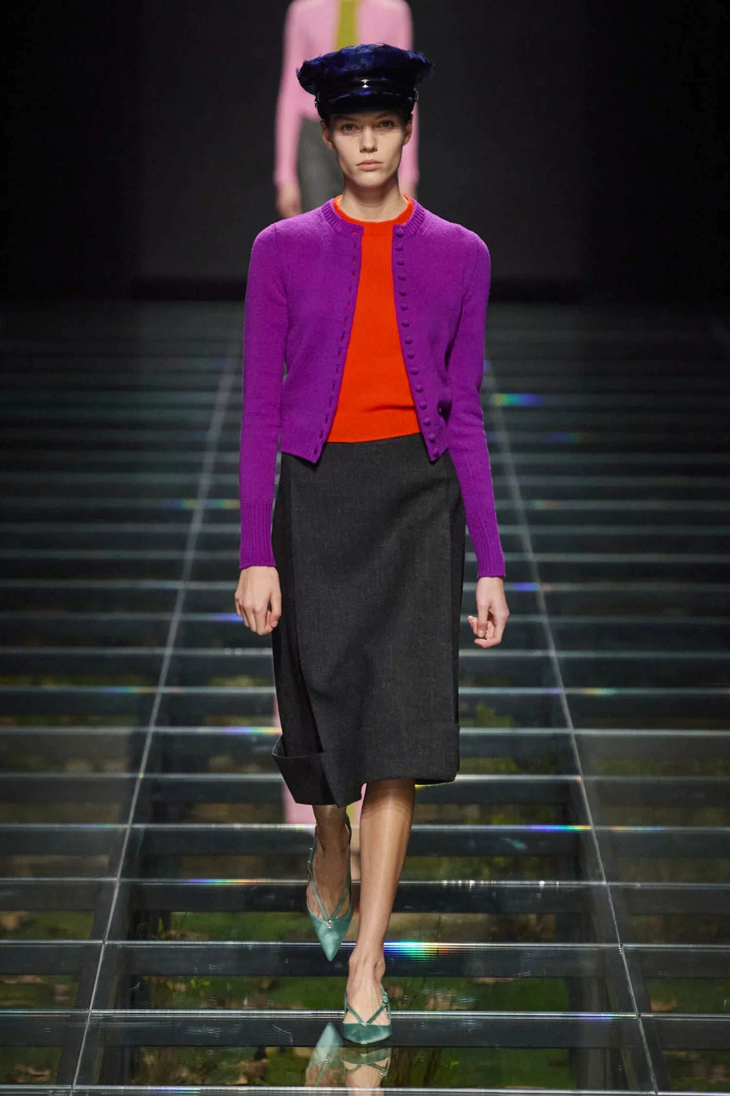 Vintage-look rush stitch midi-skirt - Antonioli.eu