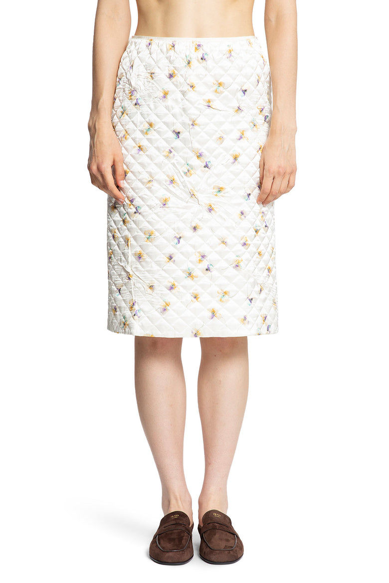Quilted Floral Print Midi Skirt - Antonioli.eu