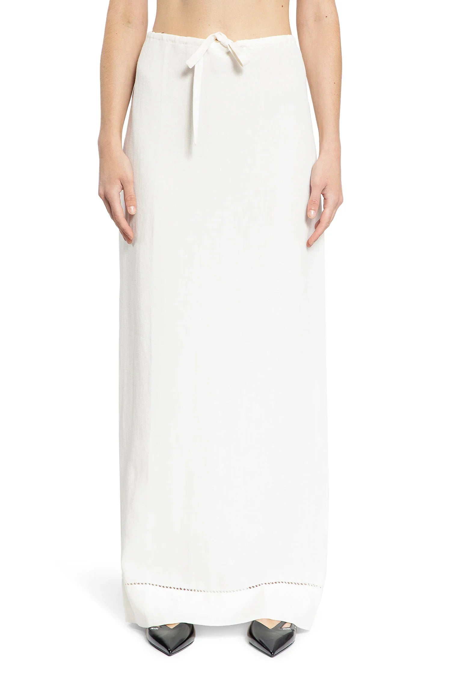 Embroidered Linen Maxi Skirt - Antonioli.eu