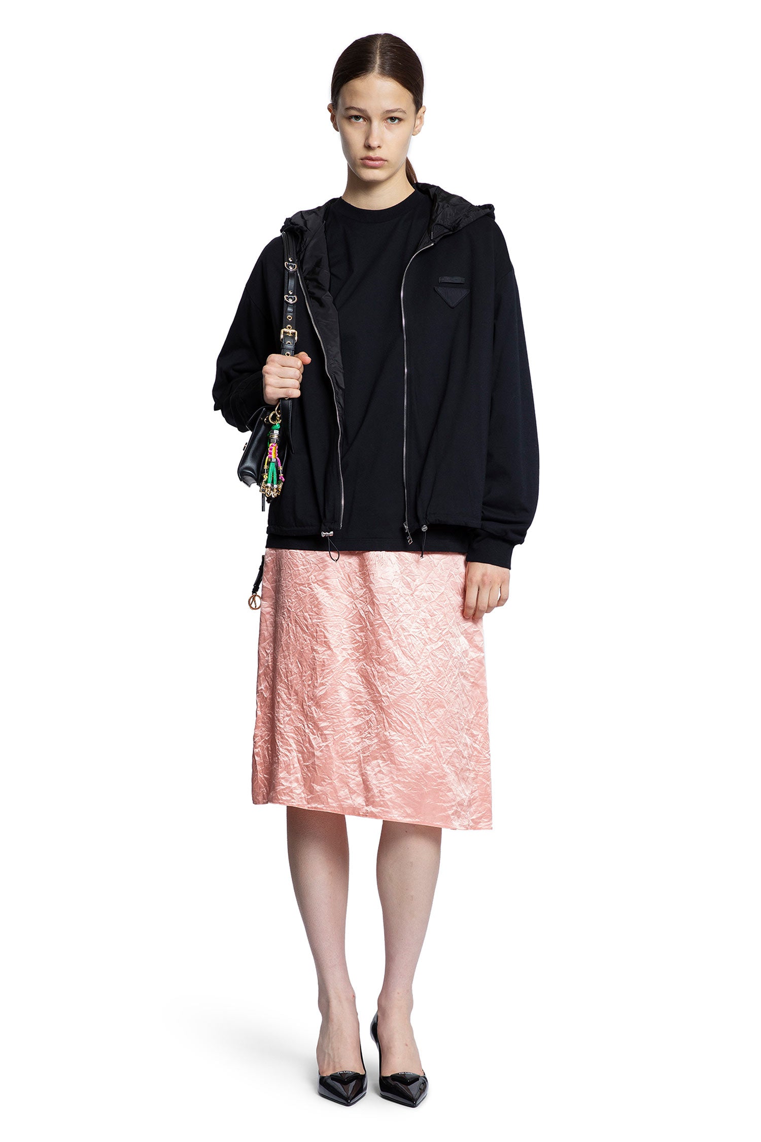 Wrinkled Satin Midi Skirt - Antonioli.eu