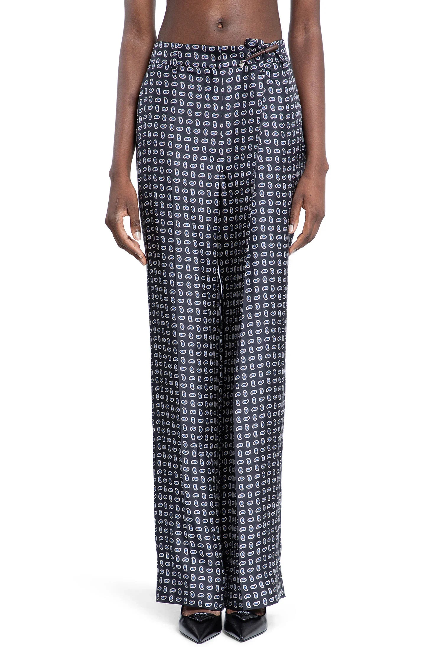Paisley silk trousers - Antonioli.eu