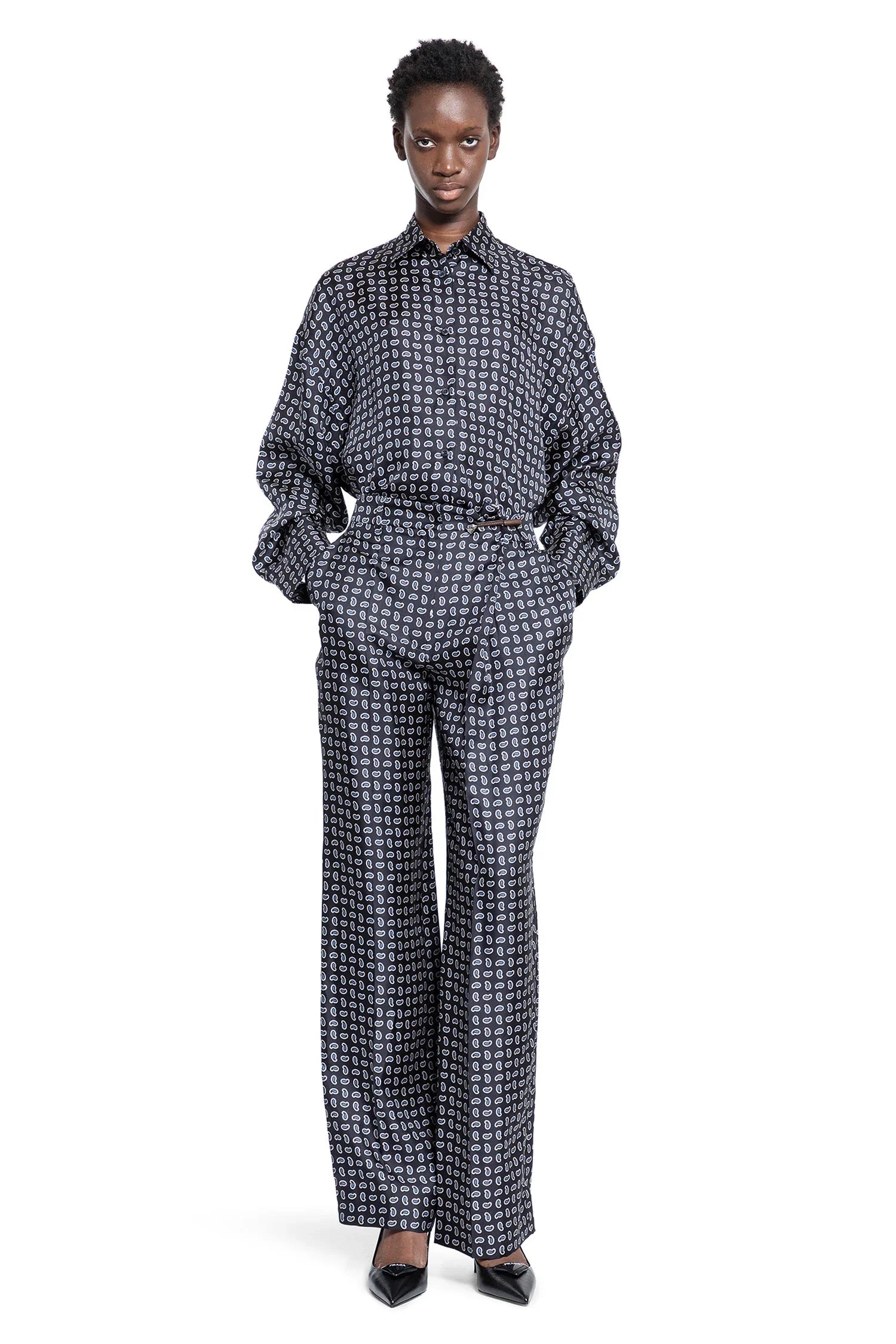 Paisley silk trousers - Antonioli.eu