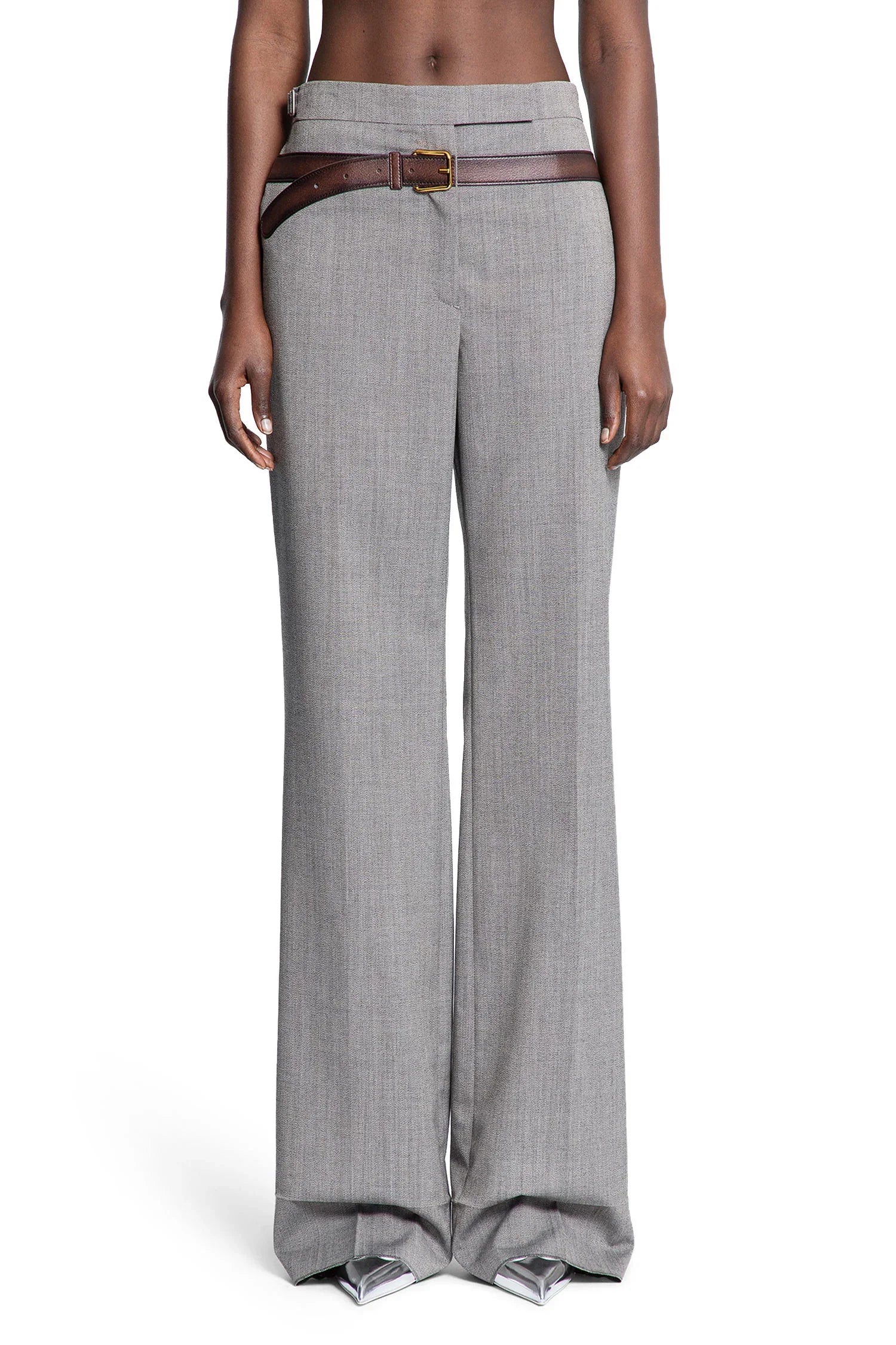 Technical Wool Pants with Printed Belt - Antonioli.eu