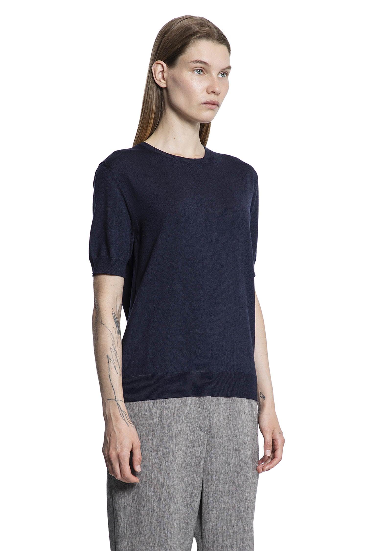 Wool Short Sleeve Crewneck Sweater - Antonioli.eu