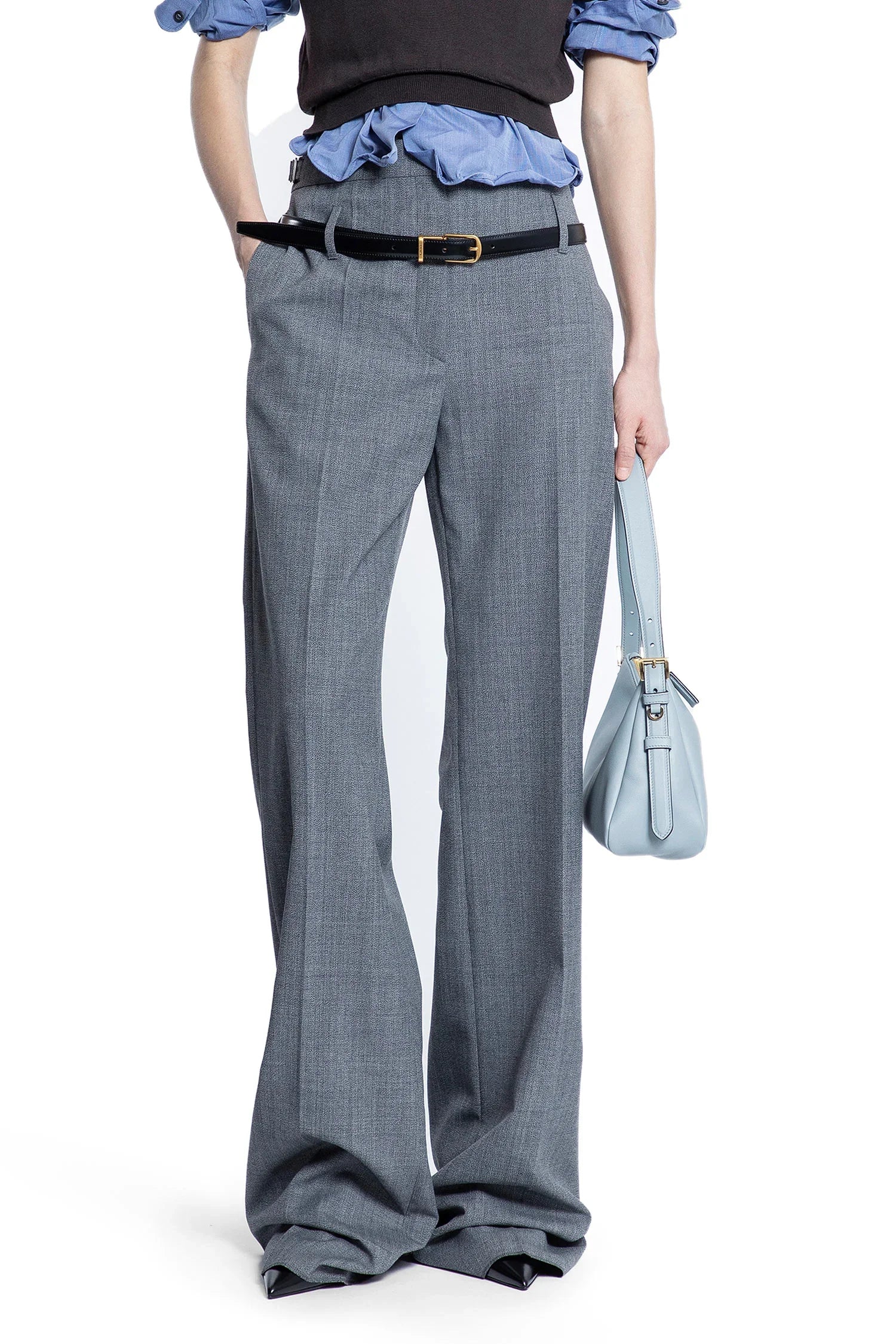 Technical Wool Pants With Belt - Antonioli.eu