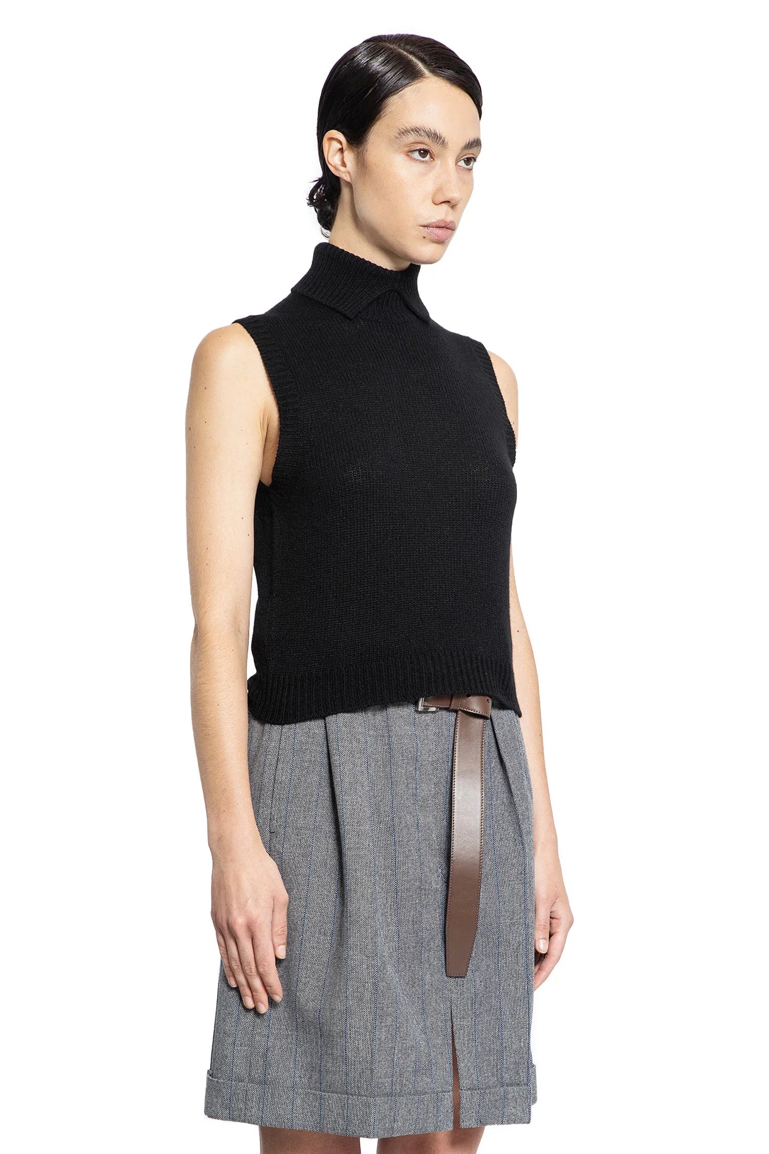 Cashmere turtleneck vest - Antonioli.eu