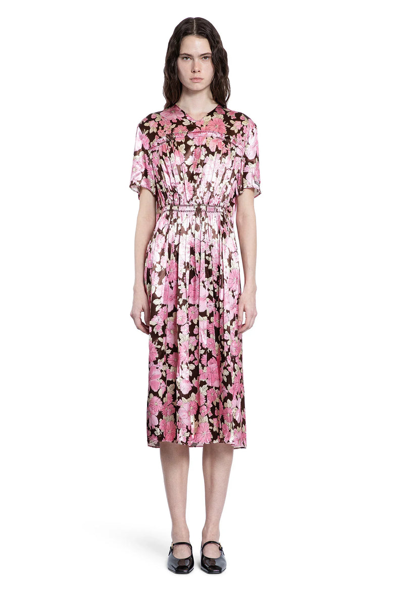 Embroidered Satin Midi Dress - Antonioli.eu