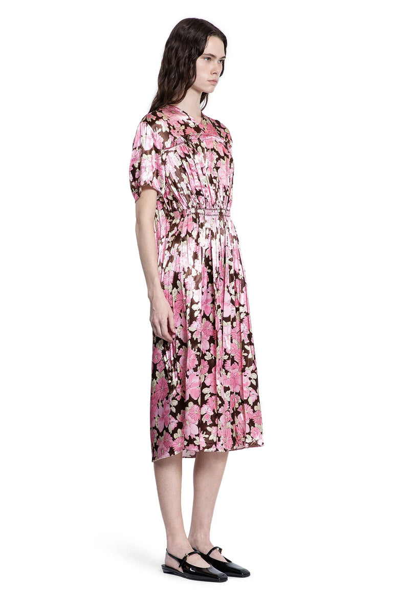 Embroidered Satin Midi Dress - Antonioli.eu