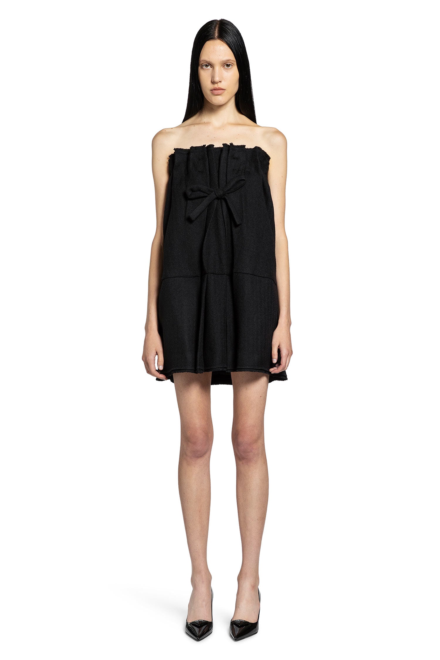 Chevron Wool Mini Dress