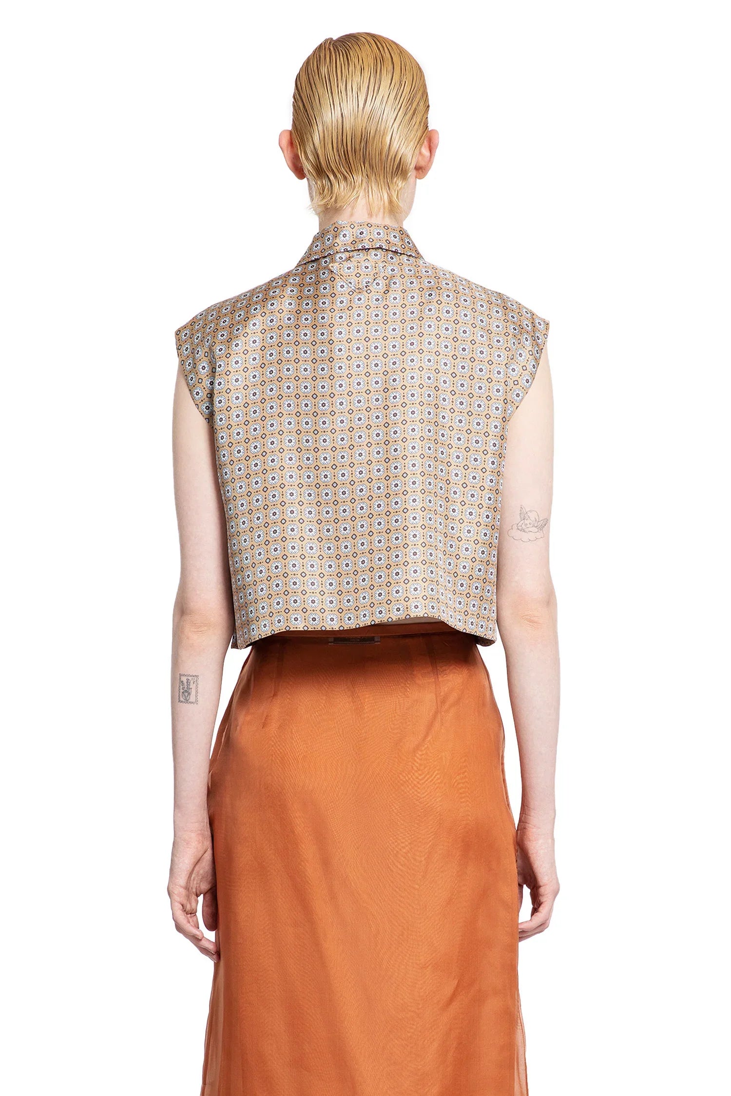 Sleeveless Floral Print Shirt - Antonioli.eu