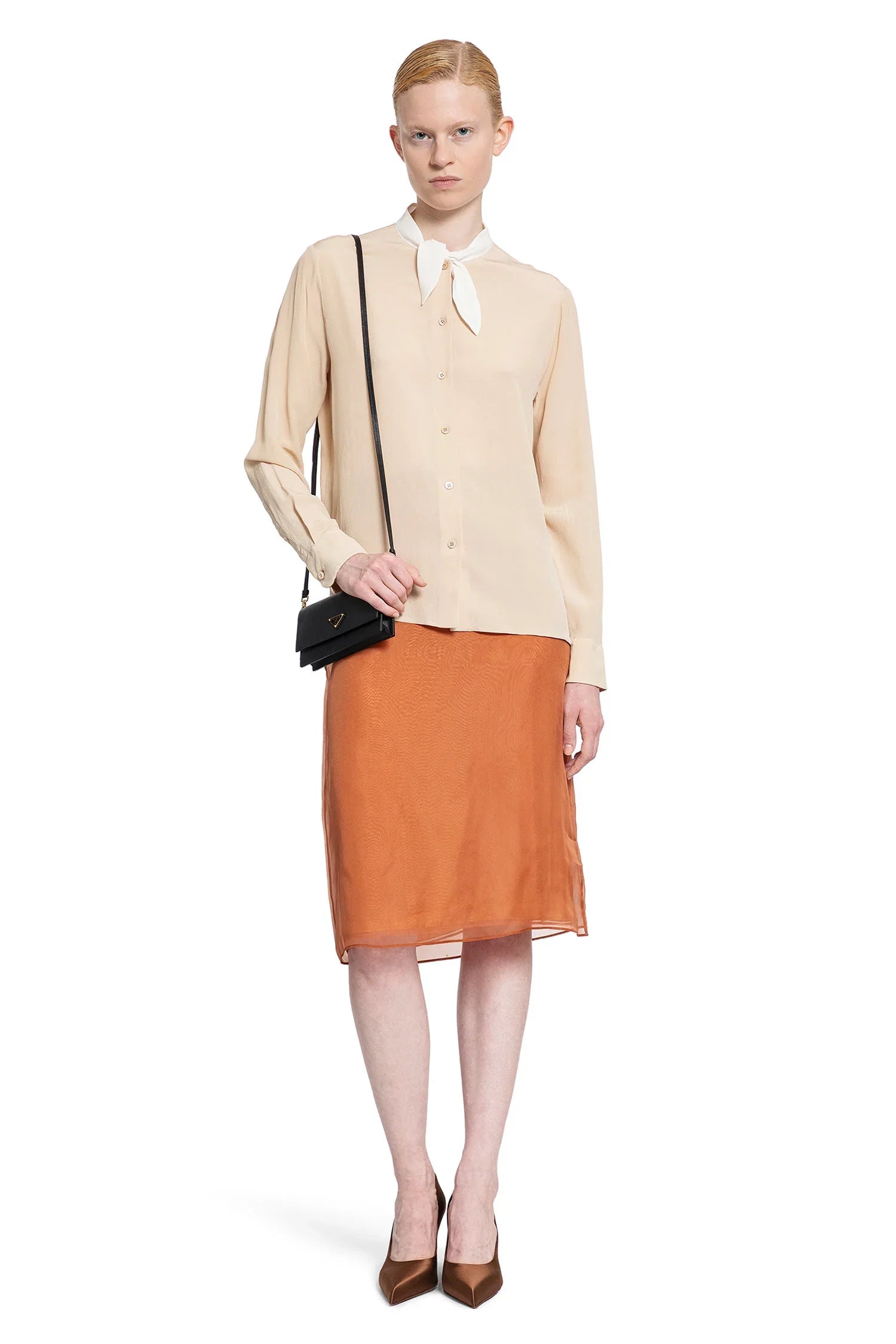 Lavallière Crêpe De Chine Shirt - Antonioli.eu