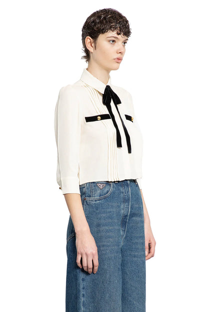 Sablé Cropped Bow Shirt - Antonioli.eu