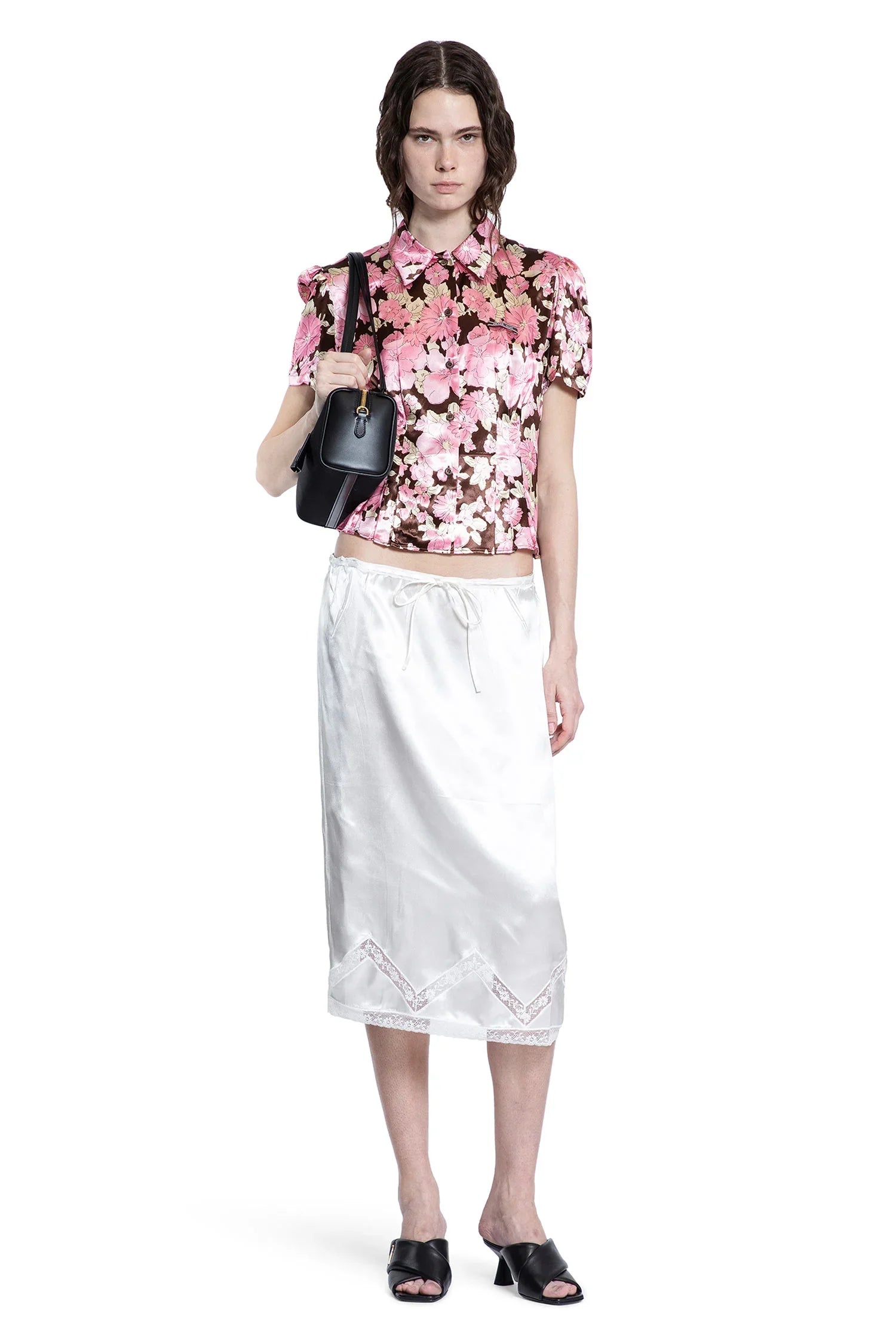 Floral Print Satin Shirt - Antonioli.eu