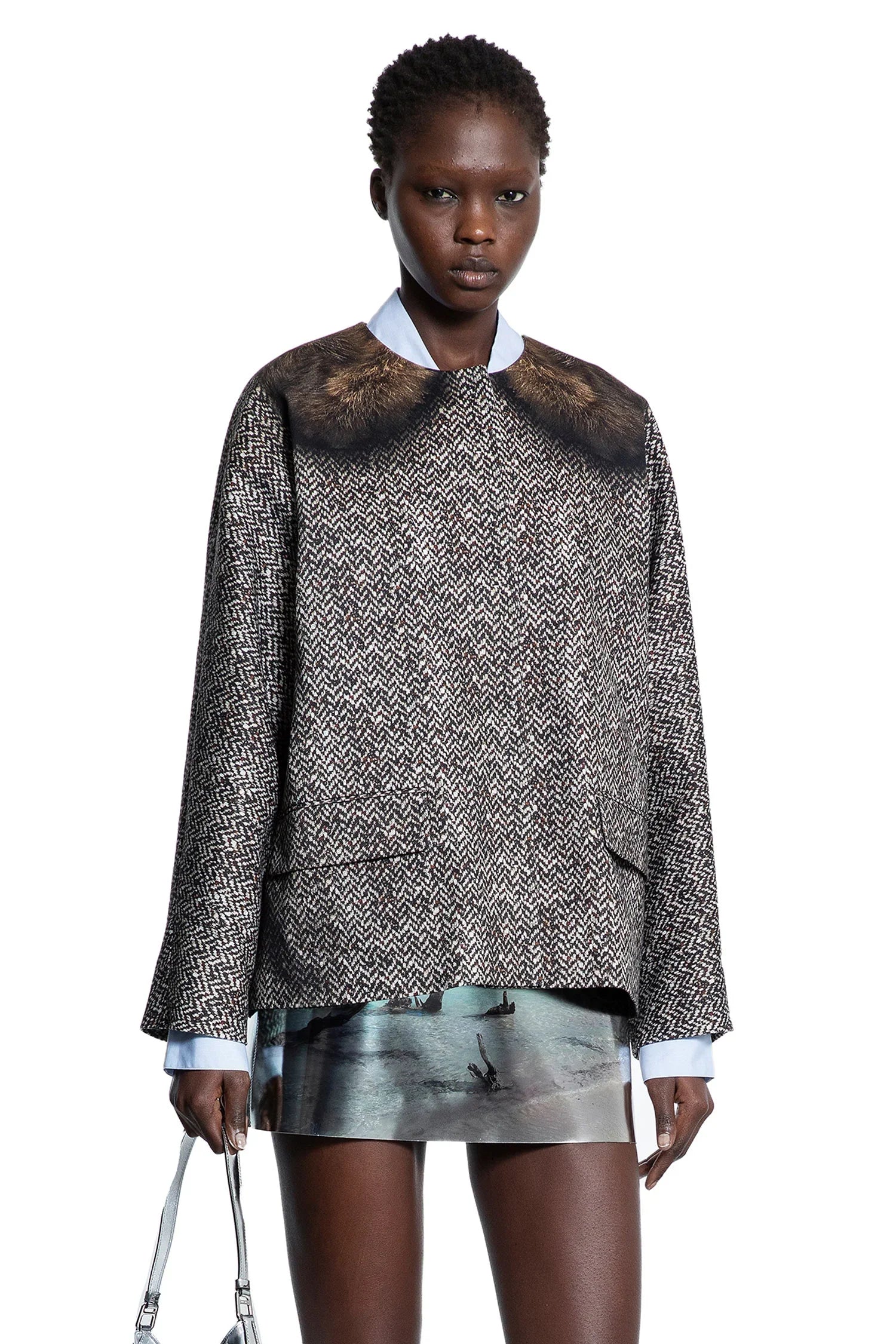 Printed Drill Caban Jacket - Antonioli.eu