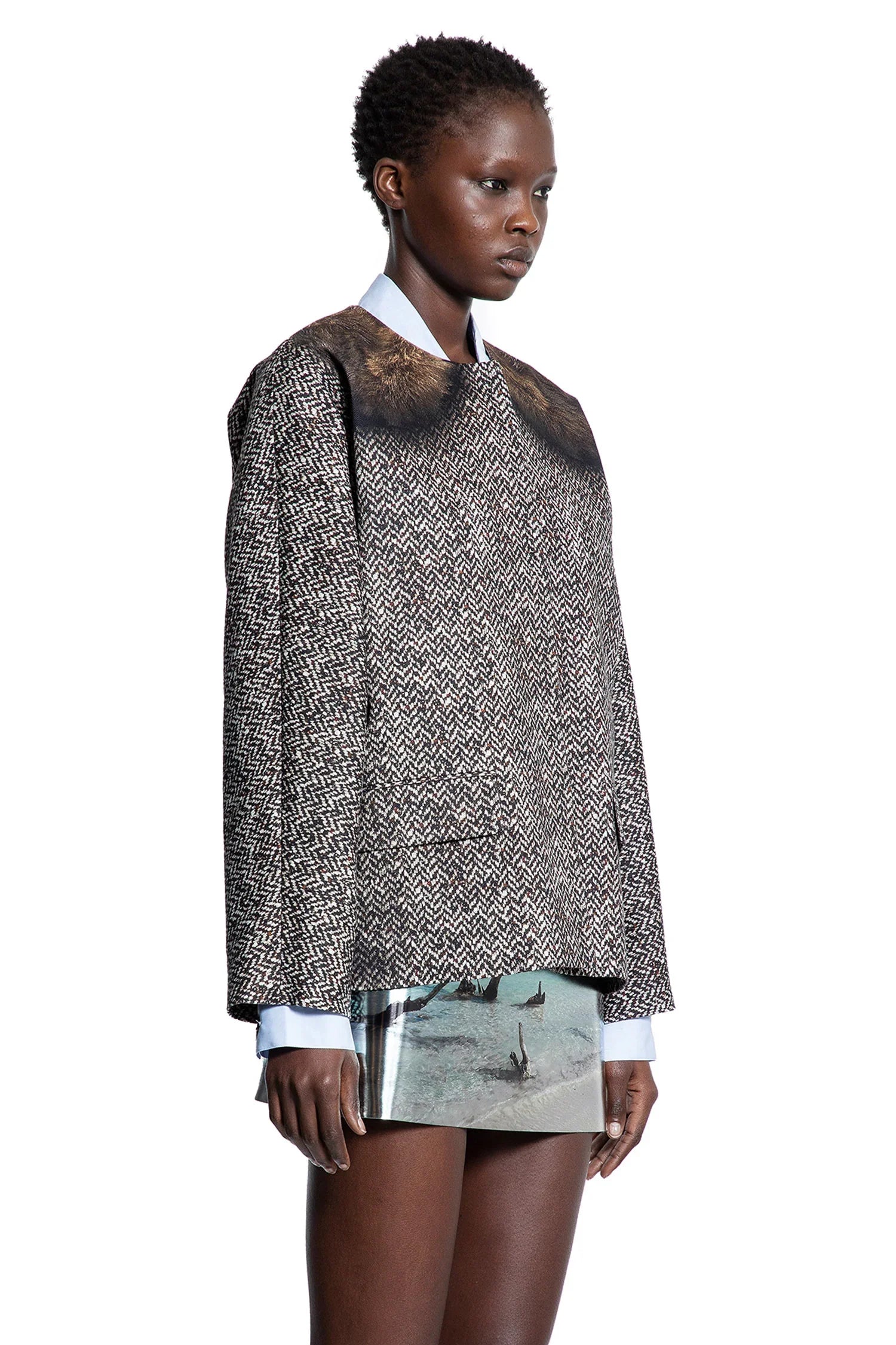 Printed Drill Caban Jacket - Antonioli.eu