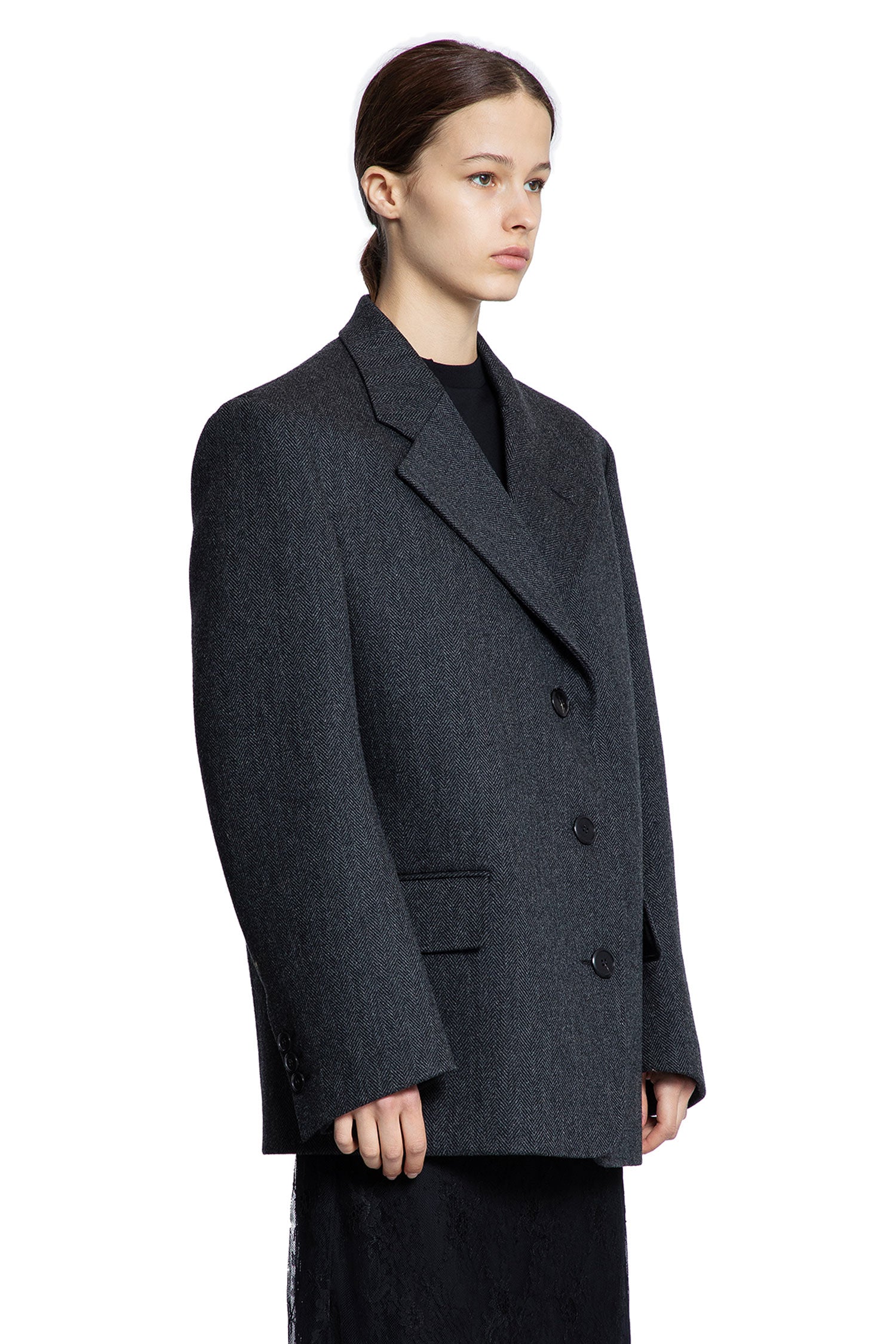 Chevron Wool Blazer