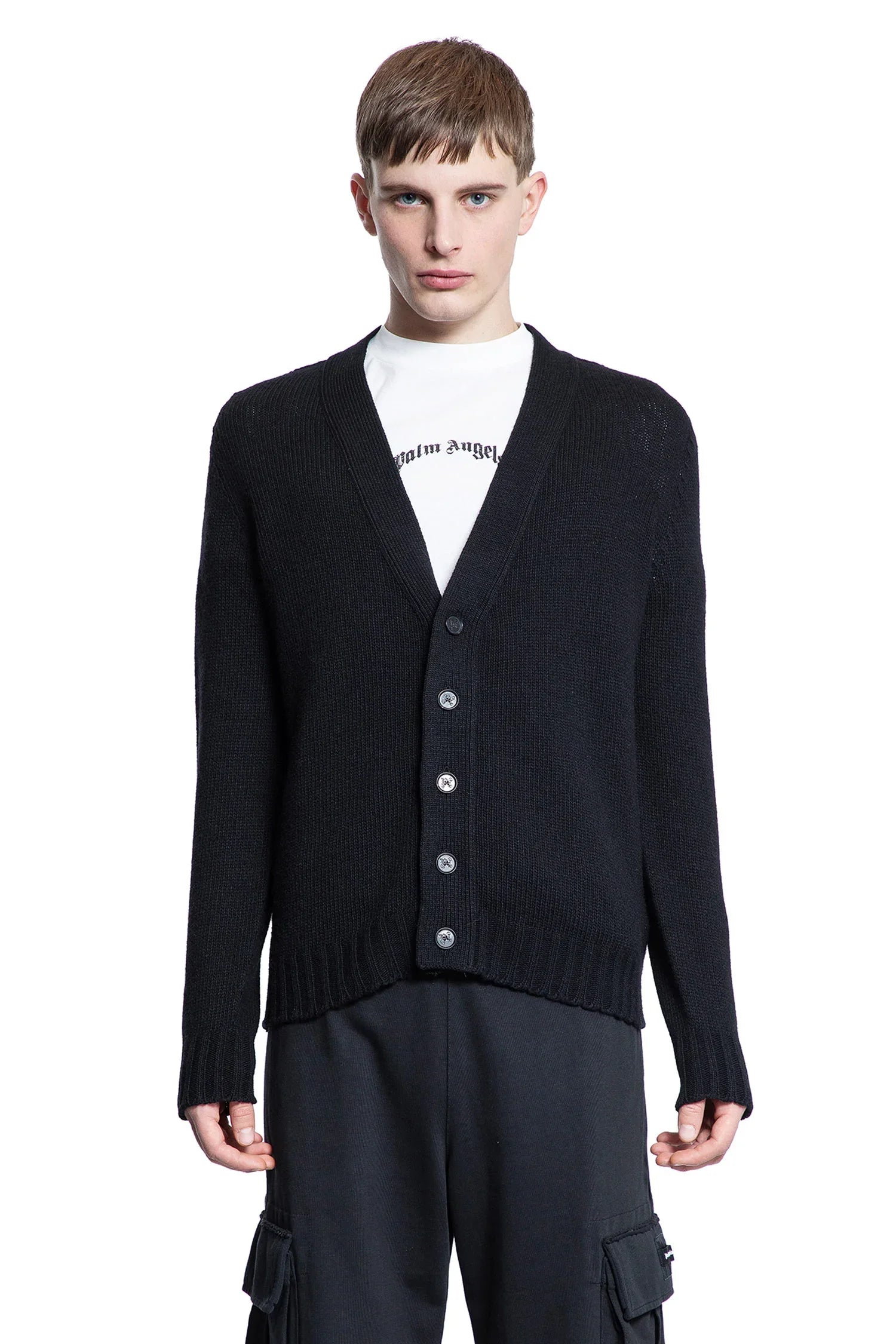 Curved Logo Cardigan - Antonioli.eu