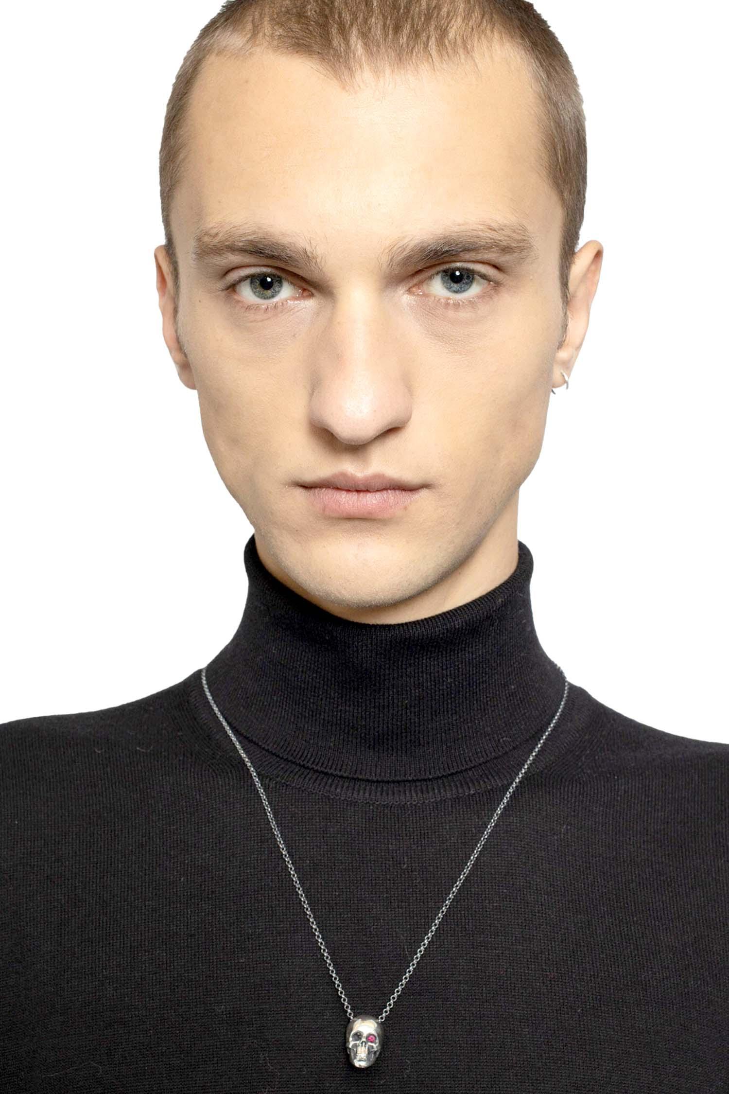 Percy Skull Necklace With Rubies - Antonioli.eu