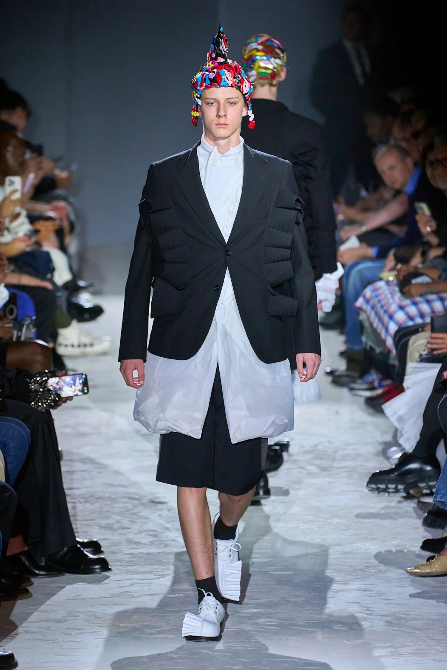 Ruffled Pinstripe Wool Blazer - Antonioli.eu