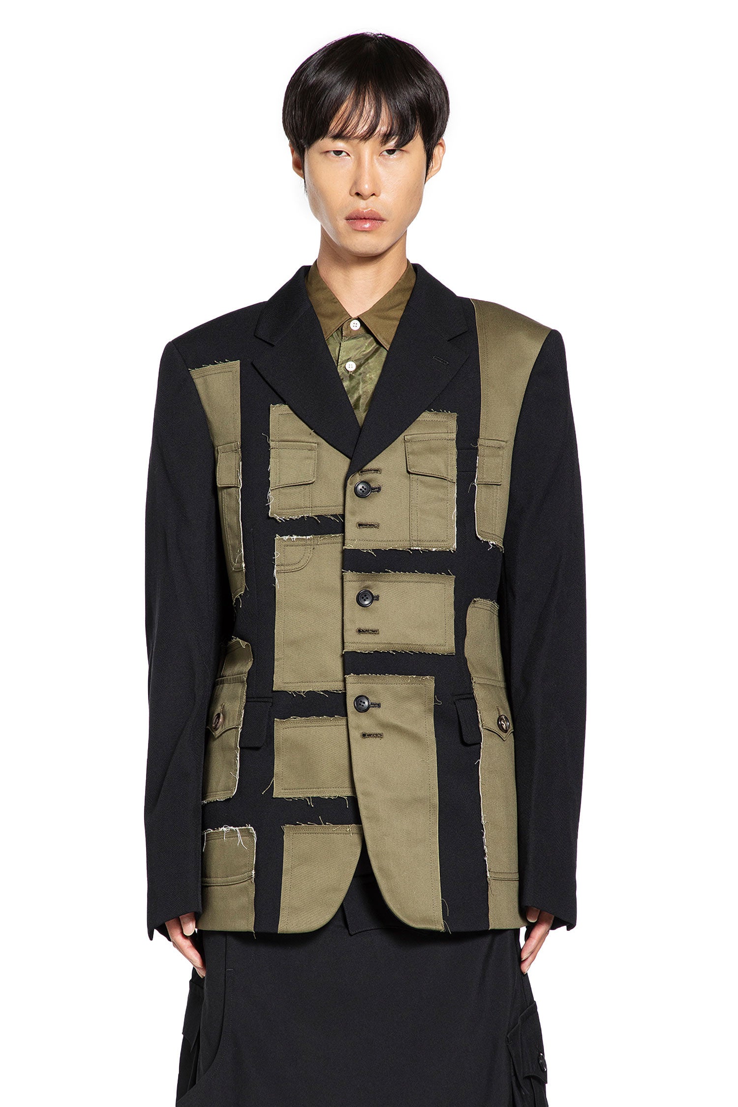 Paneled Blazer in Cotton Twill