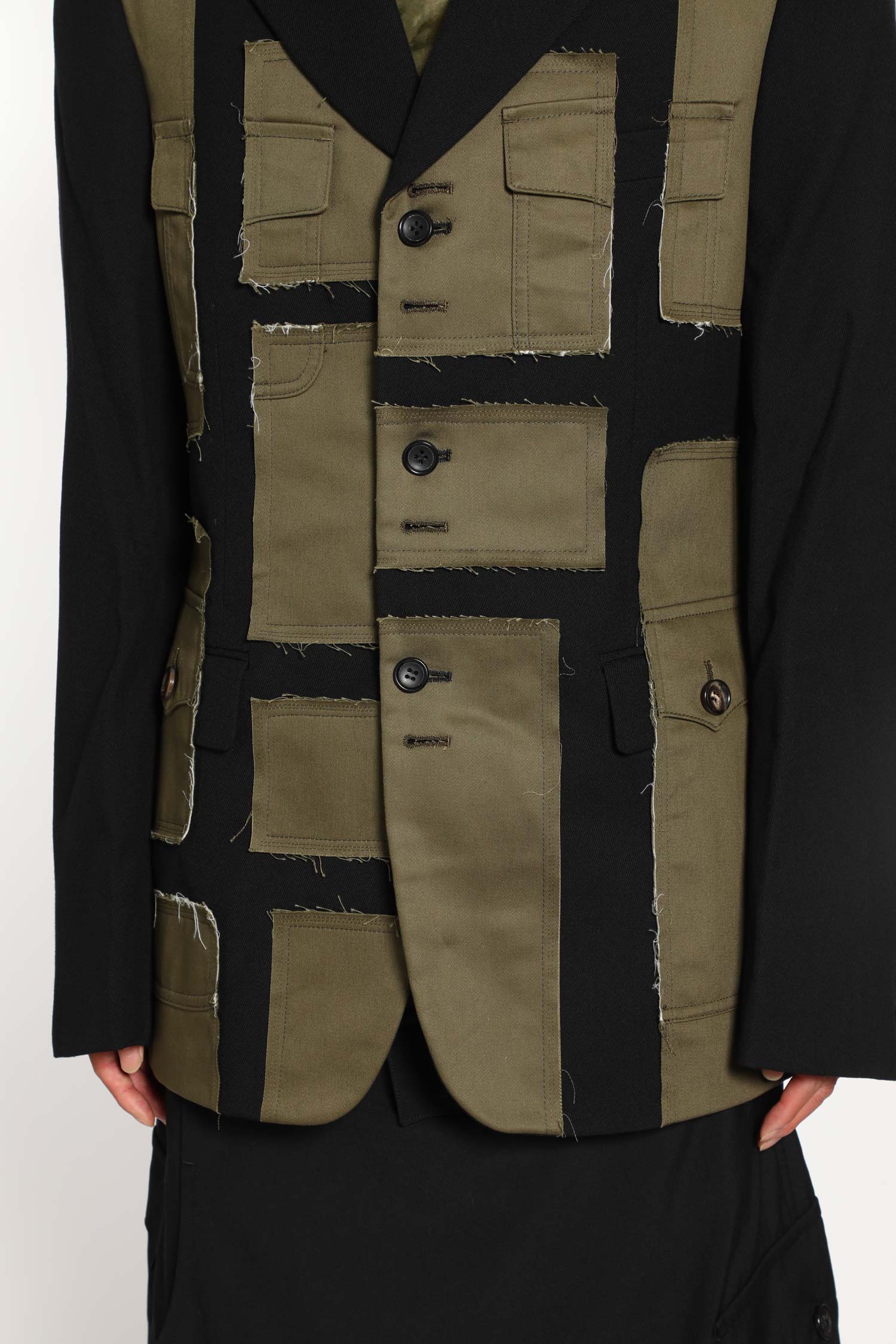 Paneled Blazer in Cotton Twill