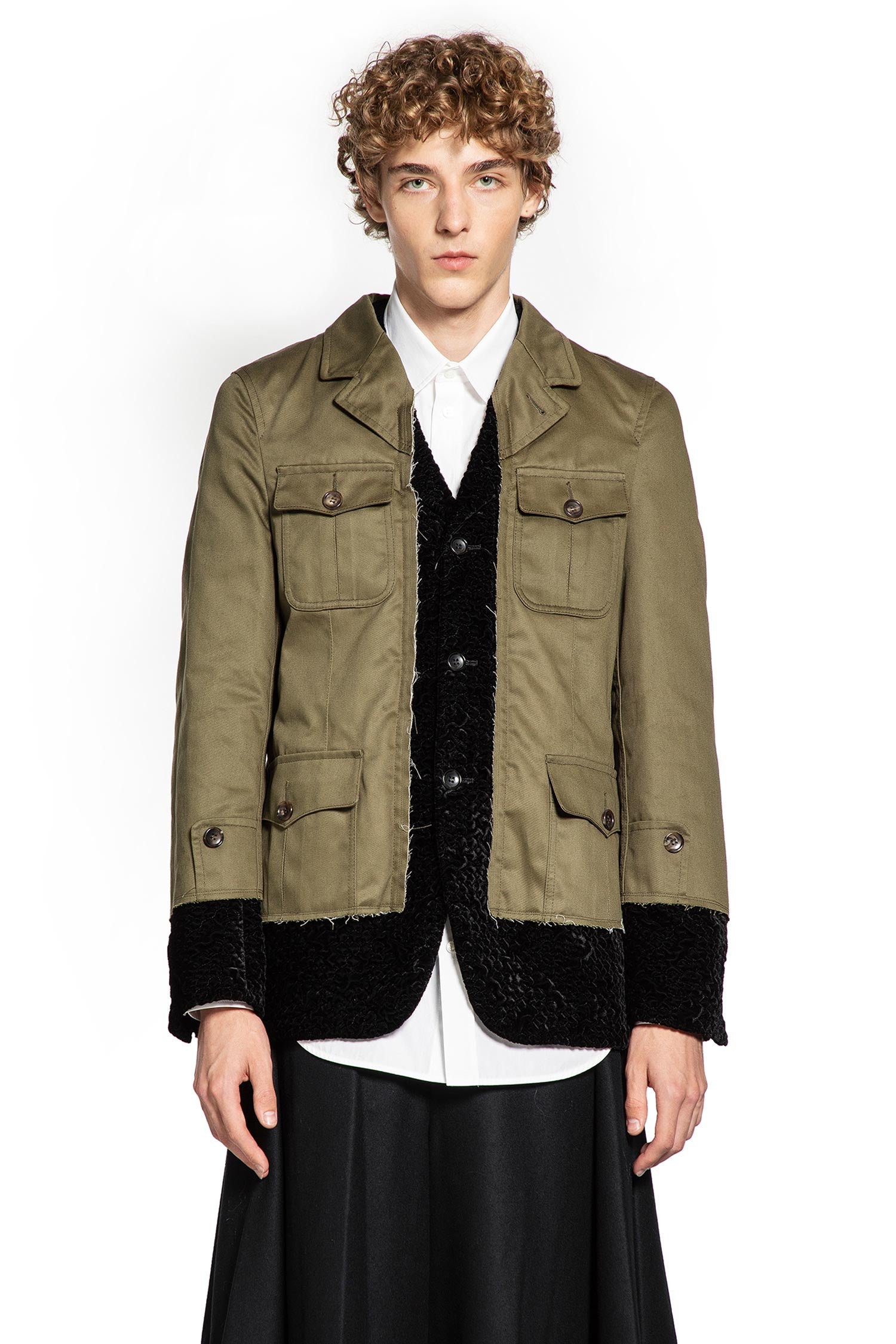 Spliced Military Blazer