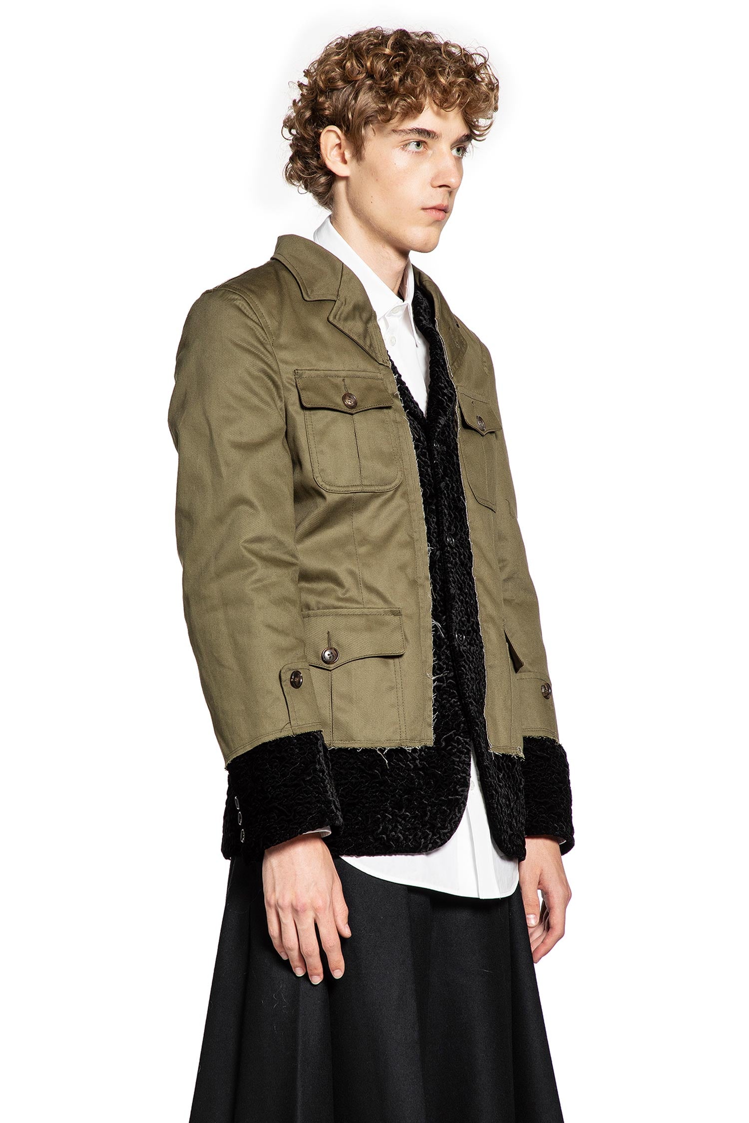 Spliced Military Blazer