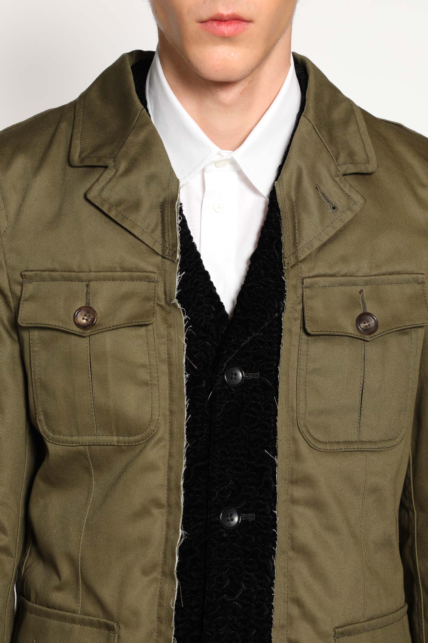 Spliced Military Blazer