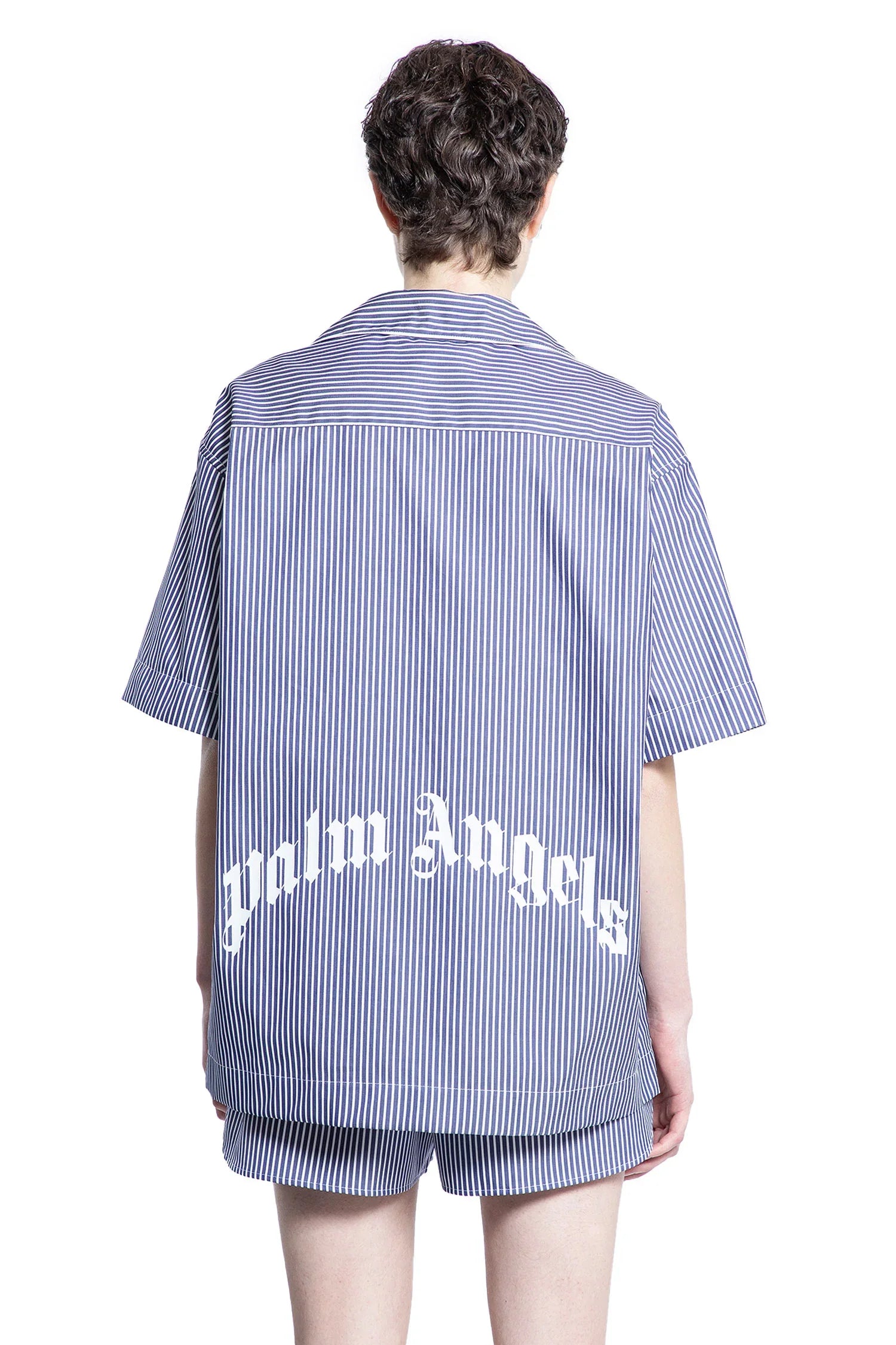 Curved Logo Striped Shirt - Antonioli.eu