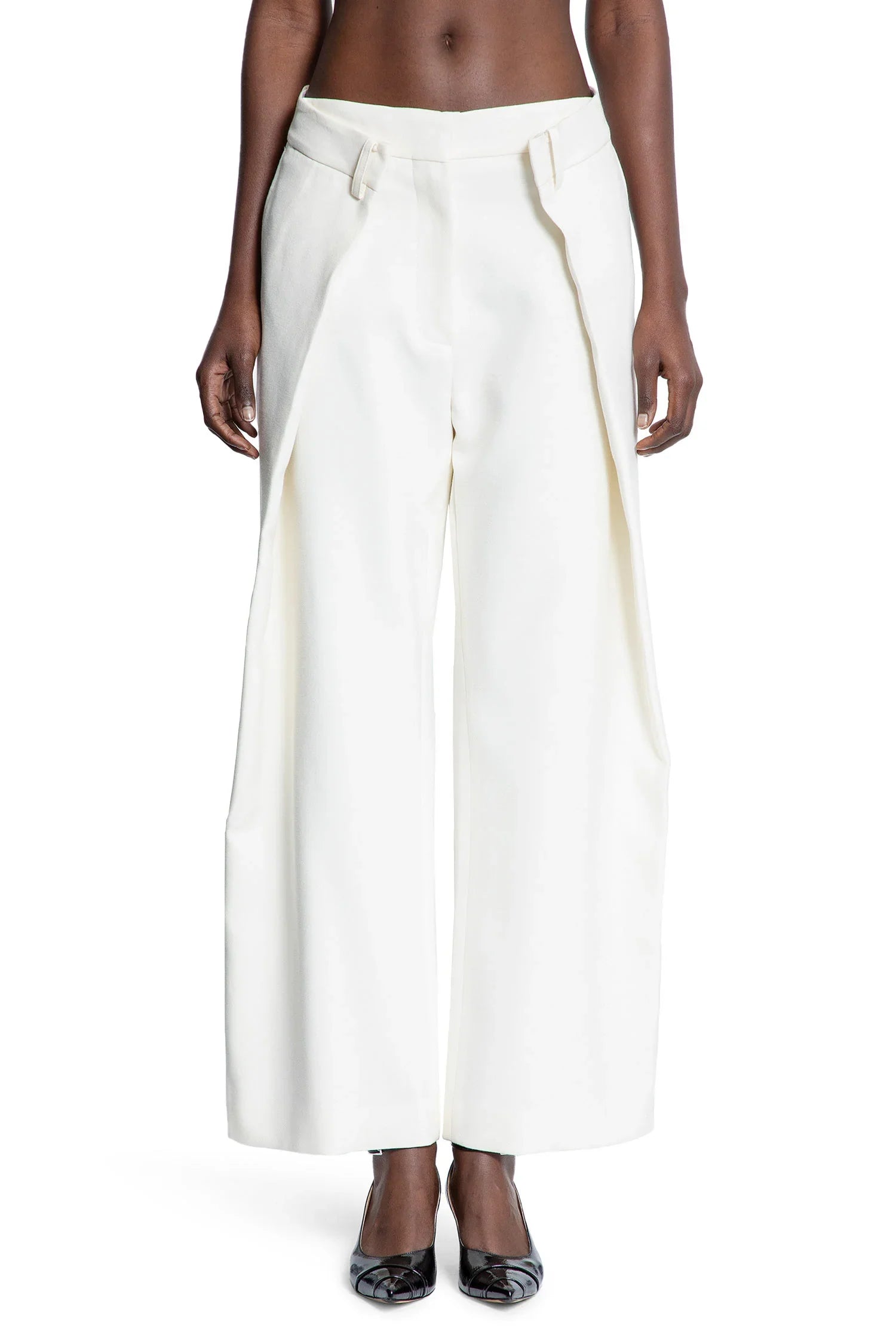 ROKH WOMAN OFF-WHITE TROUSERS - Antonioli.eu