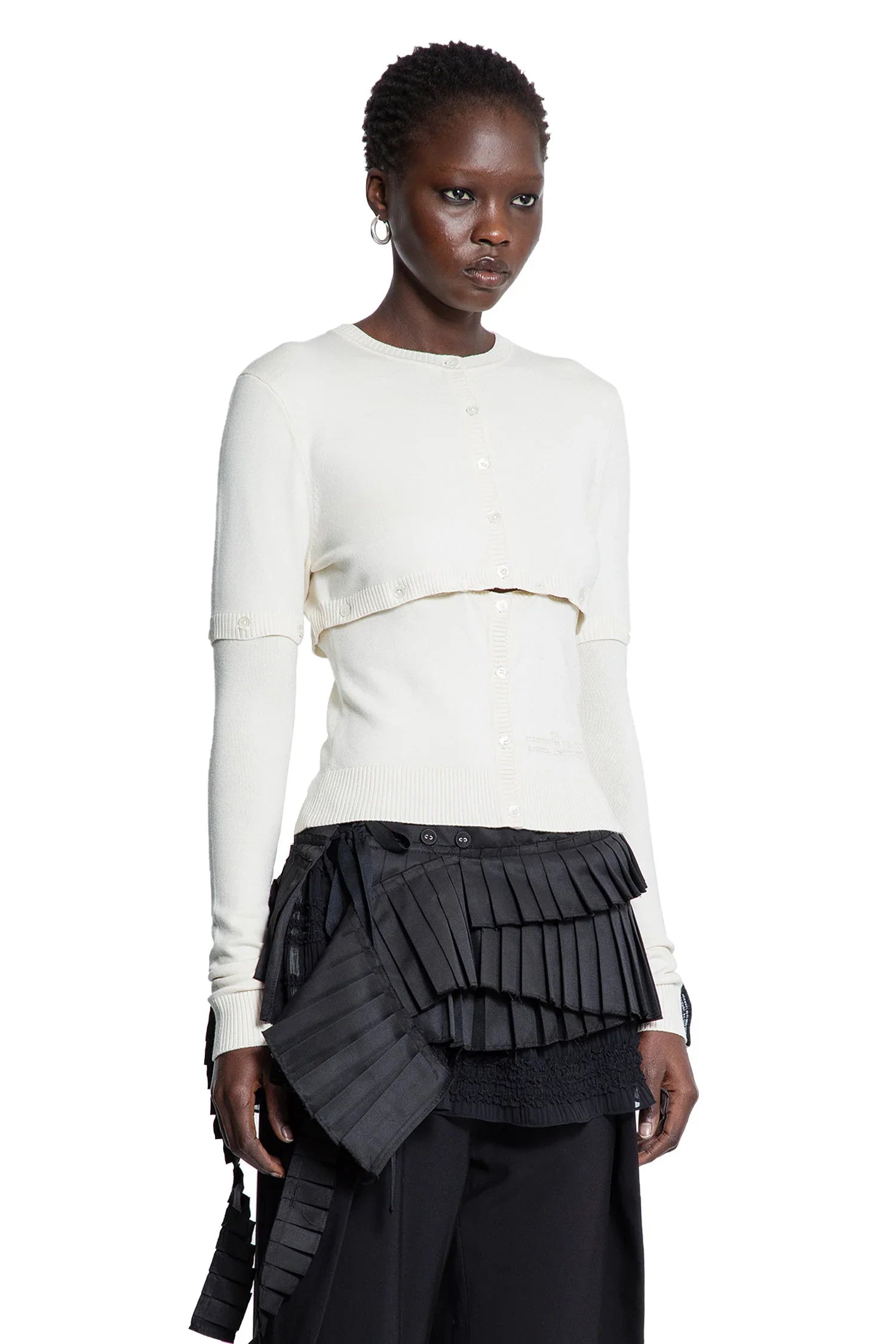 Multi-Button Layer Effect Cardigan - Antonioli.eu