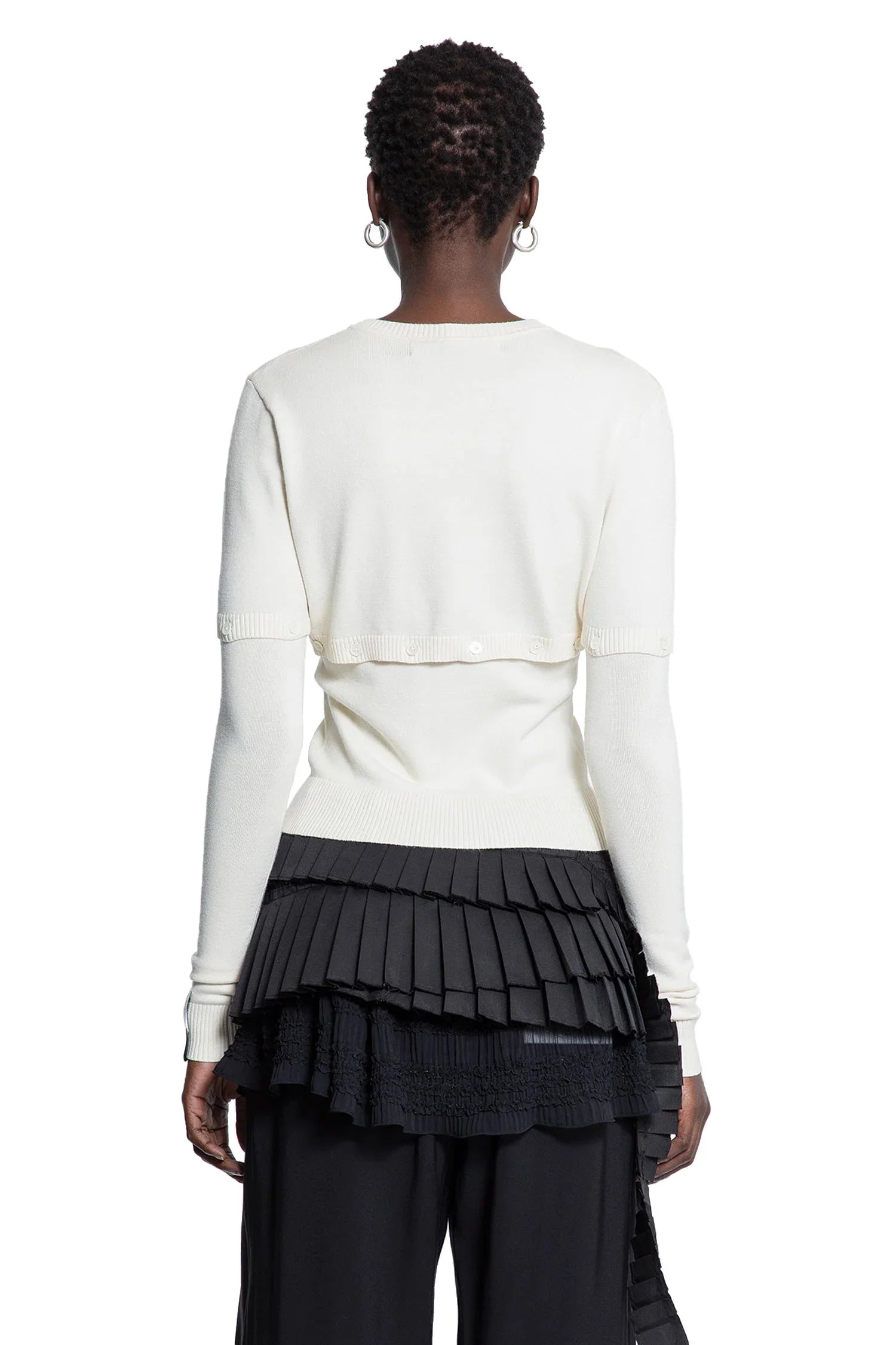 Multi-Button Layer Effect Cardigan - Antonioli.eu