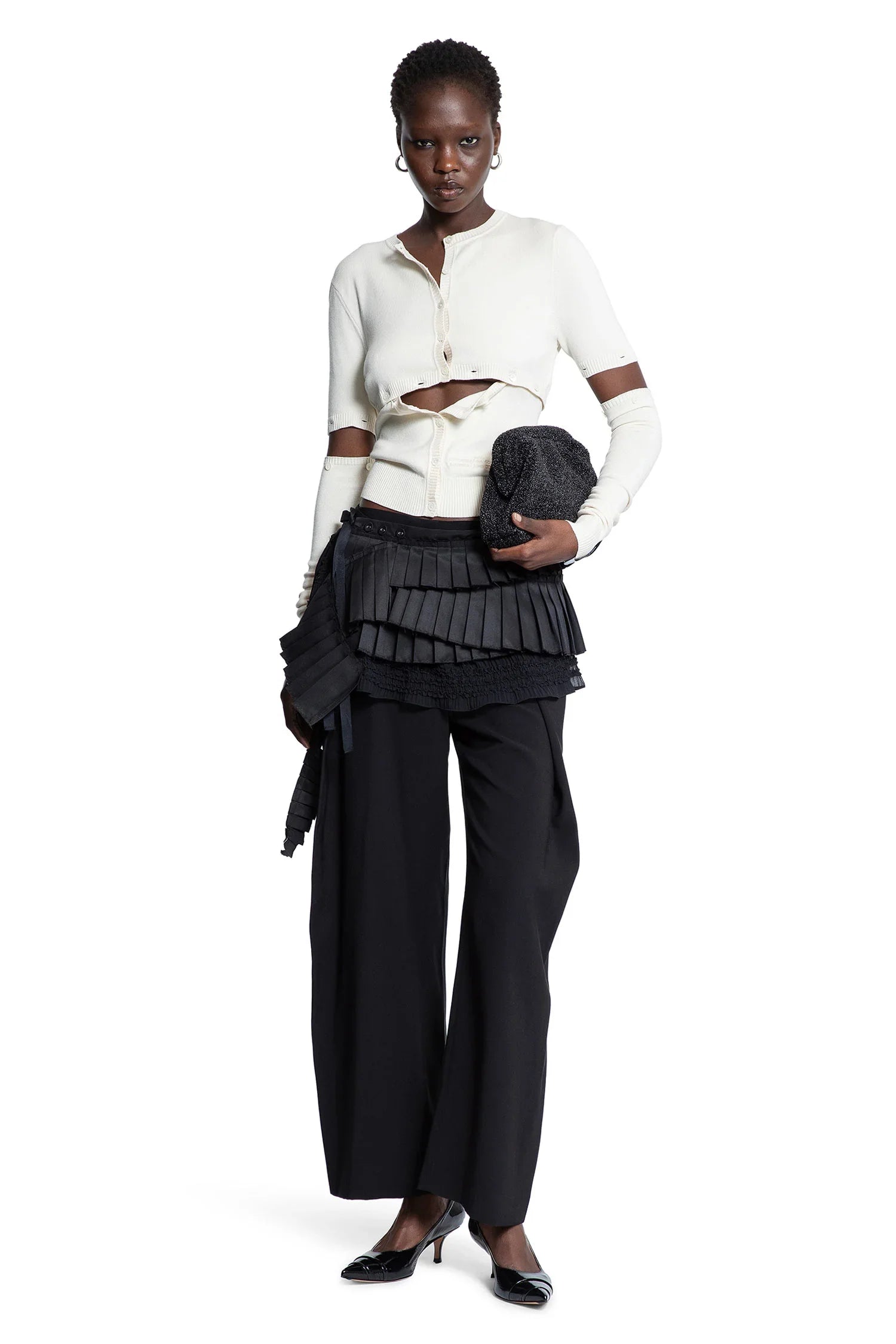 Multi-Button Layer Effect Cardigan - Antonioli.eu