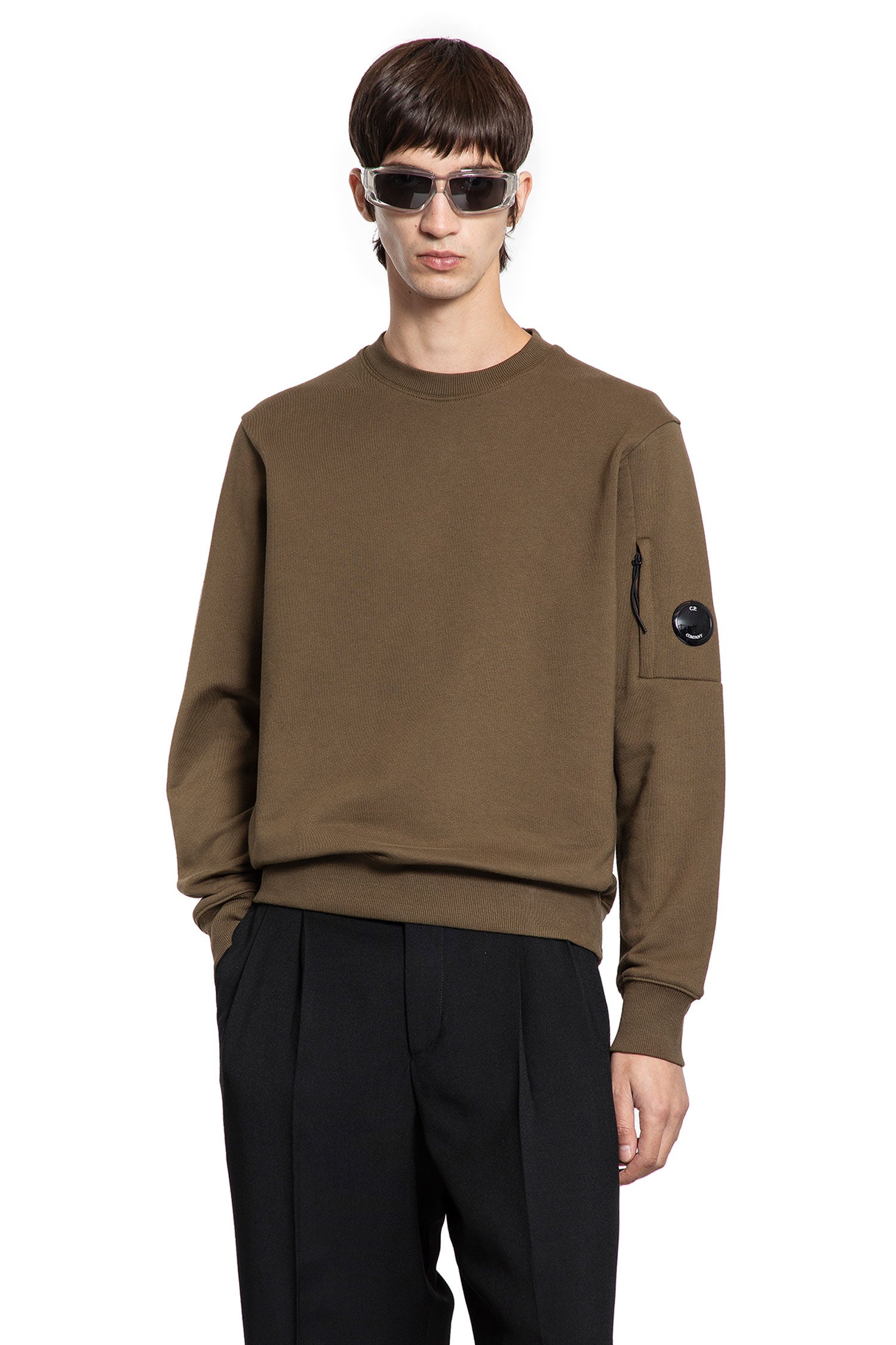 Diagonal Raised Fleece Lens Sweatshirt - Antonioli.eu